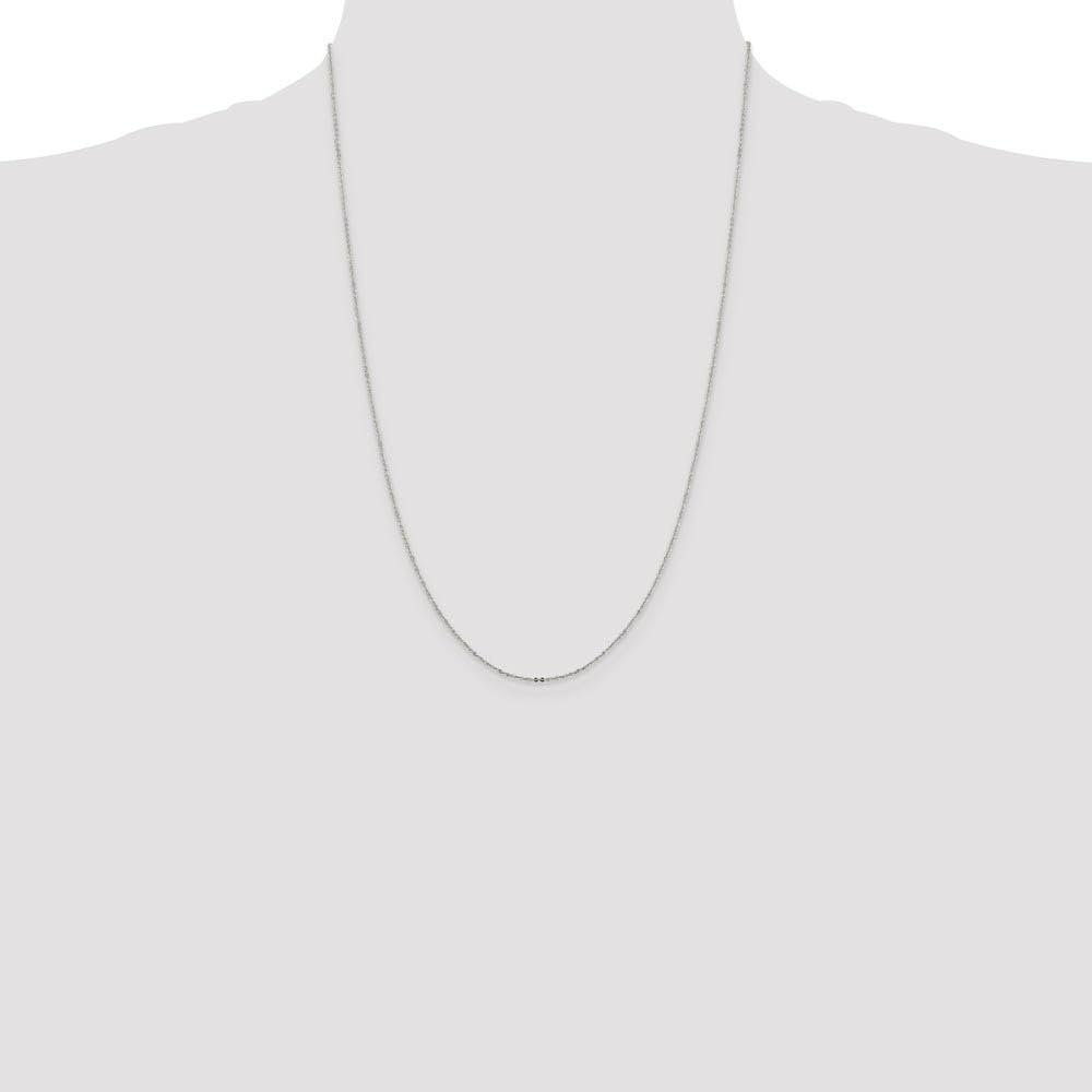 1.1mm Sterling Silver Flat Cable Chain Necklace - Elegant & Durable for Daily Wear