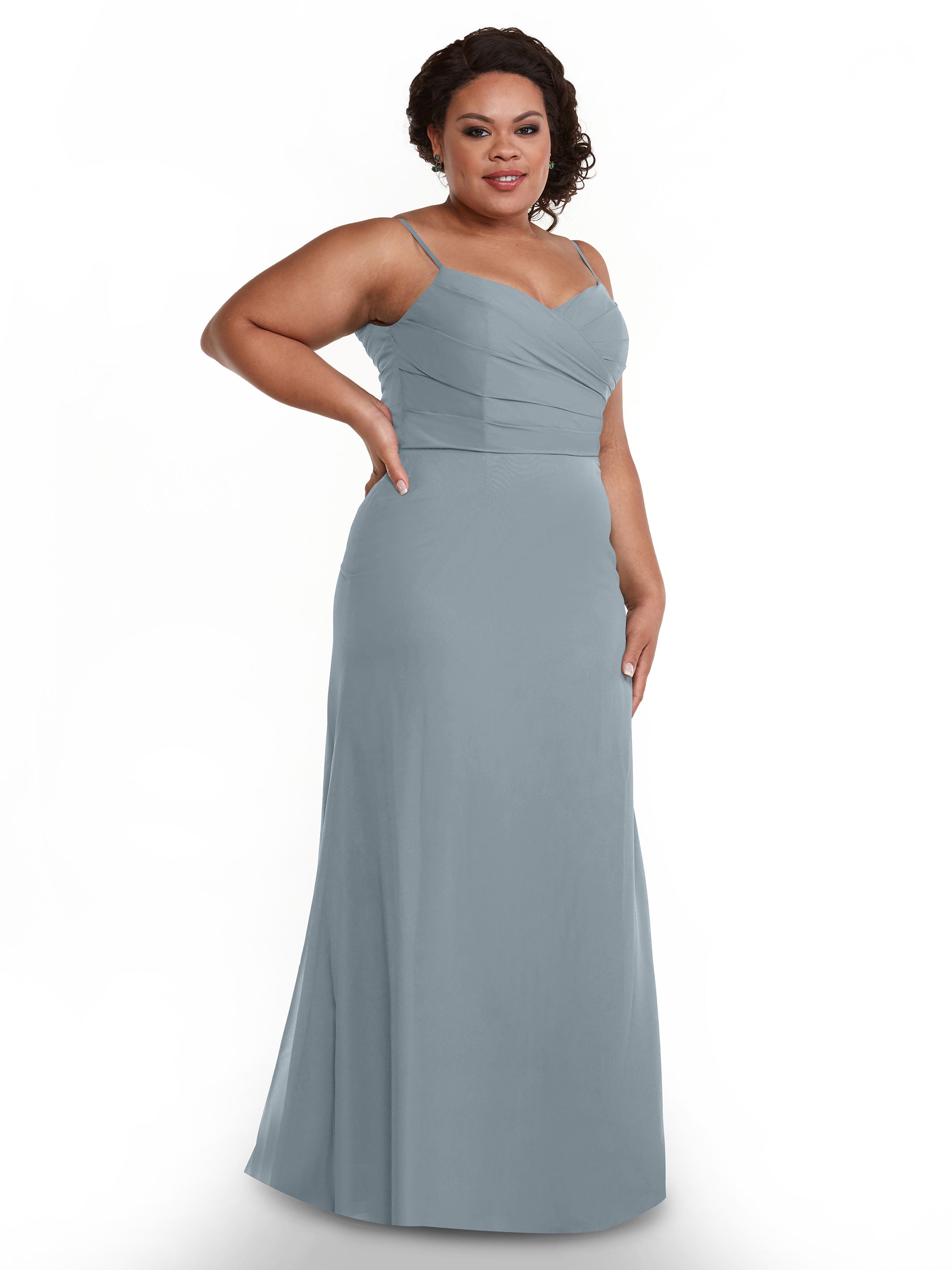 Elegant 80169 Chiffon Sheath Bridesmaid Dress with Pleated Bodice - Perfect for Weddings, Formal Events & Special Occasions