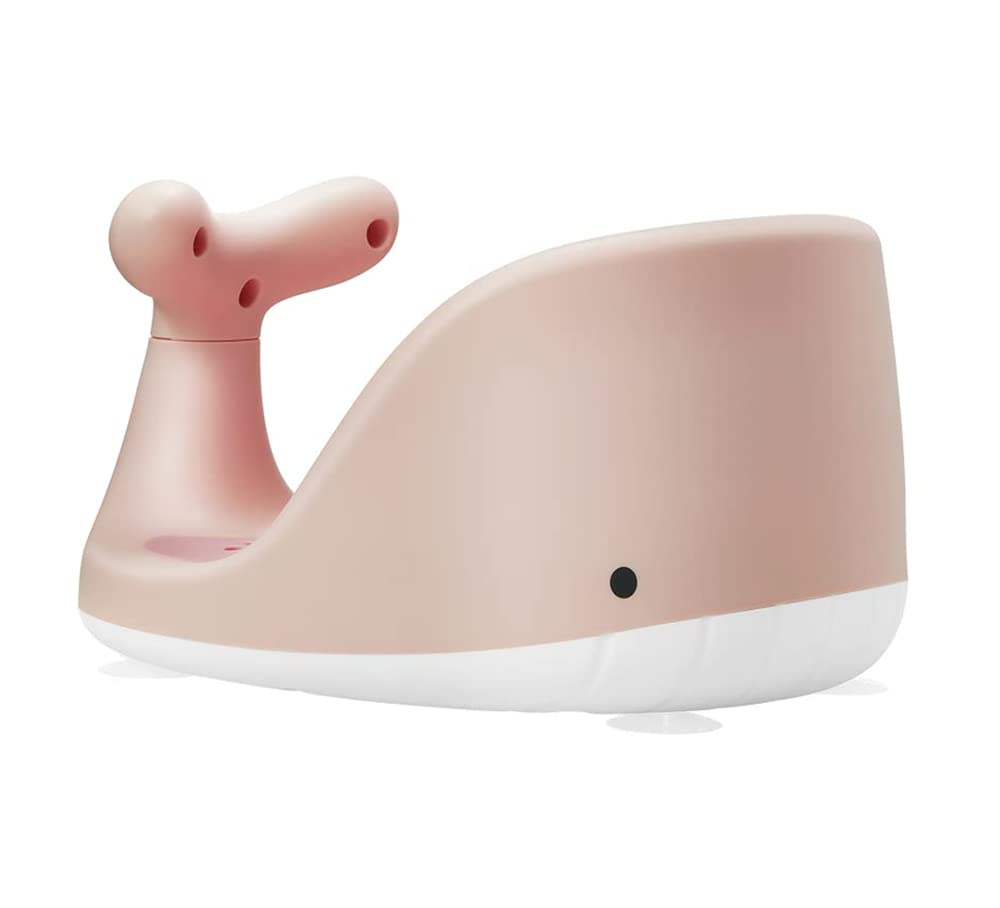 Whale-Shaped Baby Bath Seat with 4 Secure Suction Cups - Safe & Comfortable Bath Chair for Infants 6-36 Months (Pink) | Perfect for Newborns, Toddlers & Kids in Bathtub or Shower