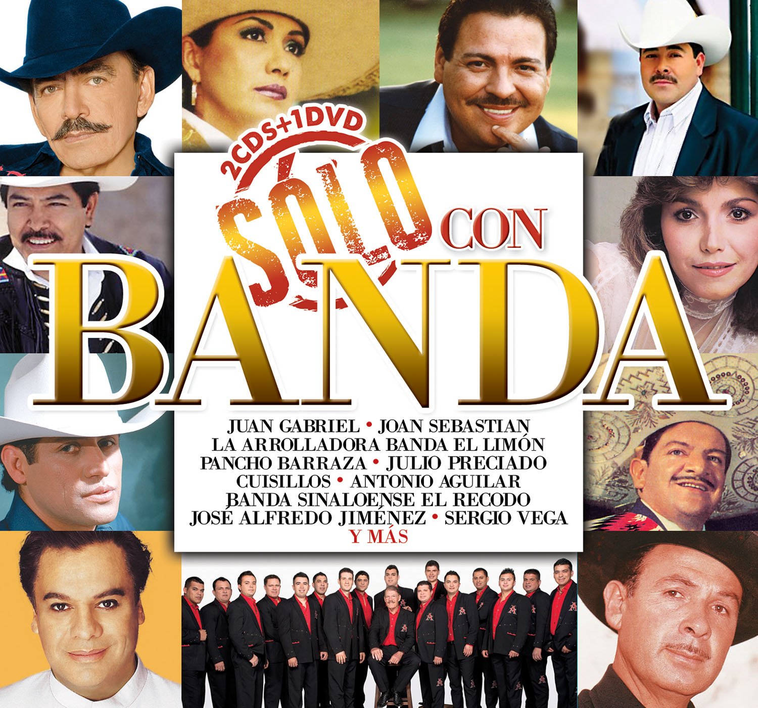 Authentic Mexican Music Collection: Solo Con Banda by Juan Gabriel, Joan Sebastian, Antonio Aguilar, Lorenzo de Monteclaro & Ana Gabriel + 1 DVD – Perfect for Parties, Cultural Events & Home Entertainment