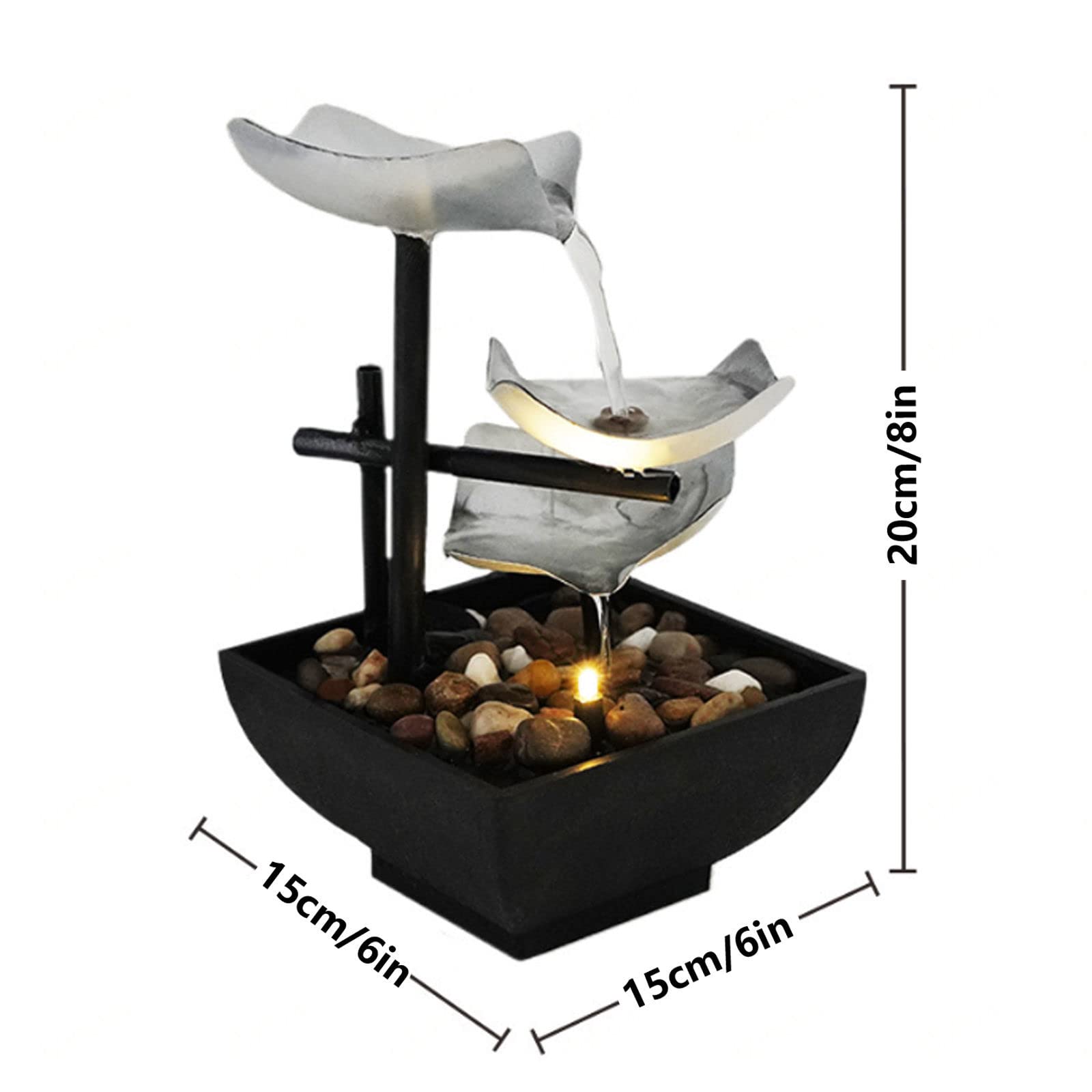 Indoor Tabletop Fountain with Small Waterfall - Relaxing Water Feature for Home & Office Decor | Perfect for Meditation, Yoga, and Stress Relief