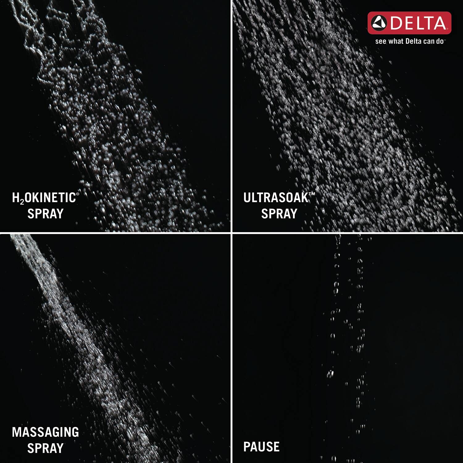 Delta Faucet 4-Spray Touch-Clean Shower Head with H2OKinetic Technology - PowerDrench & UltraSoak Spray - Venetian Bronze (Model 52487-RB) - Perfect for Luxury Bathrooms & Spa-Like Showers