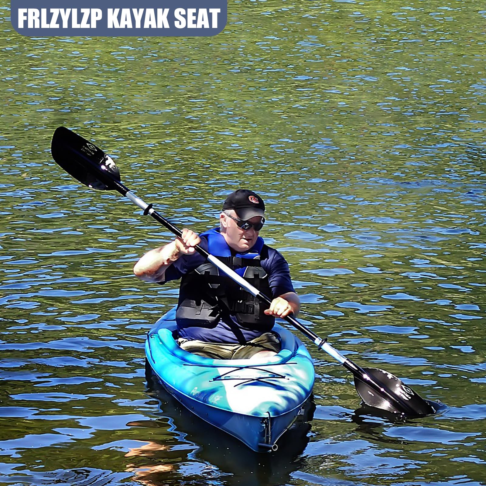 Premium Thickened Kayak Seats with Back Support - Shockproof & Comfortable for Kayaking, Canoeing, Fishing, Paddle Boarding - Extra Storage Design (Black+Gray, 2 Pack) - Perfect for Outdoor Water Sports & Relaxing on the Lake