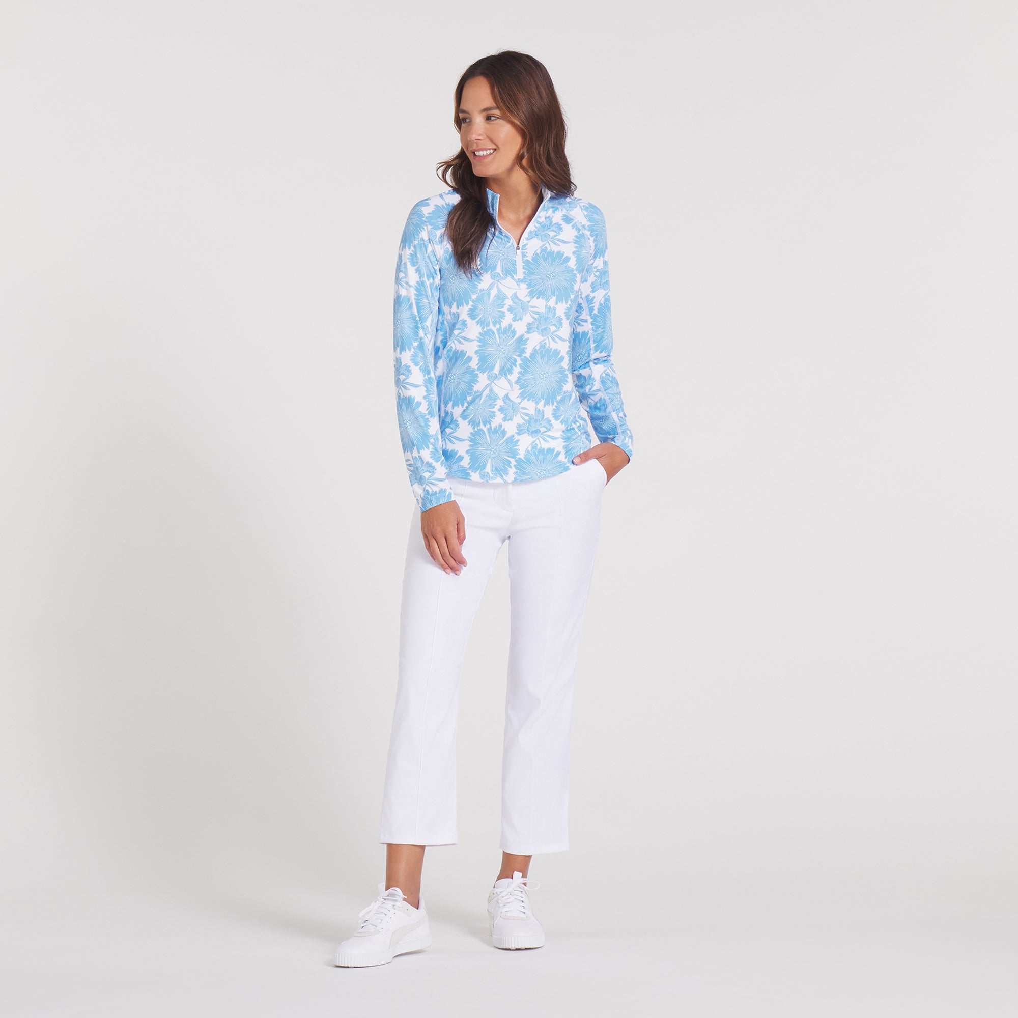 Women's YouV Botanic Golf 1/4 Zip Pullover - Lightweight Performance Shirt for Golfing & Outdoor Activities | Breathable & Comfortable Athletic Wear