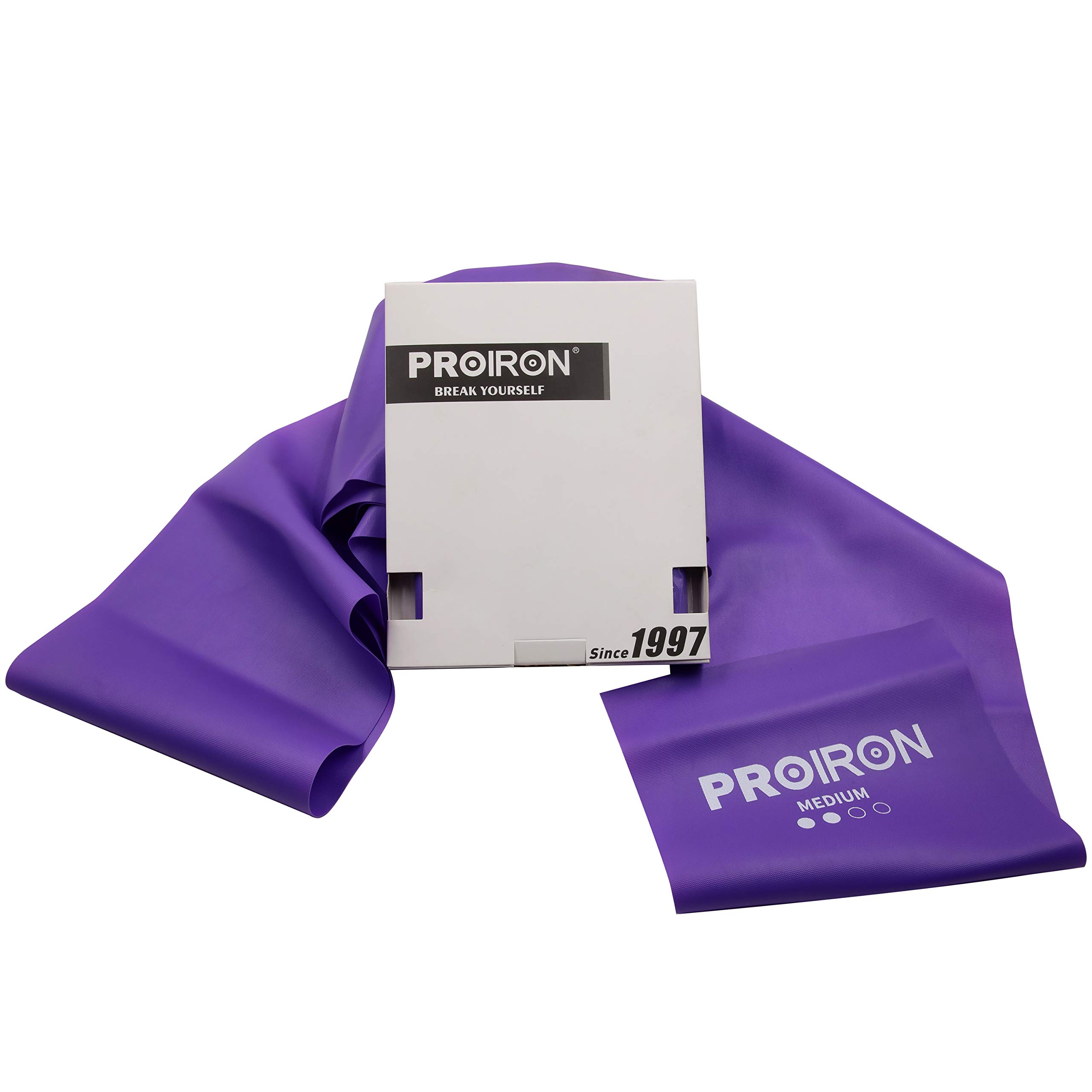 PROIRON 1.5M Resistance Bands Set with 4 Levels - Premium Elastic Exercise Bands for Men & Women - Ideal for Strength Training, Yoga, Pilates, Stretching & Home Workouts (Purple) - Perfect for Gym, Physical Therapy & Fitness Enthusiasts