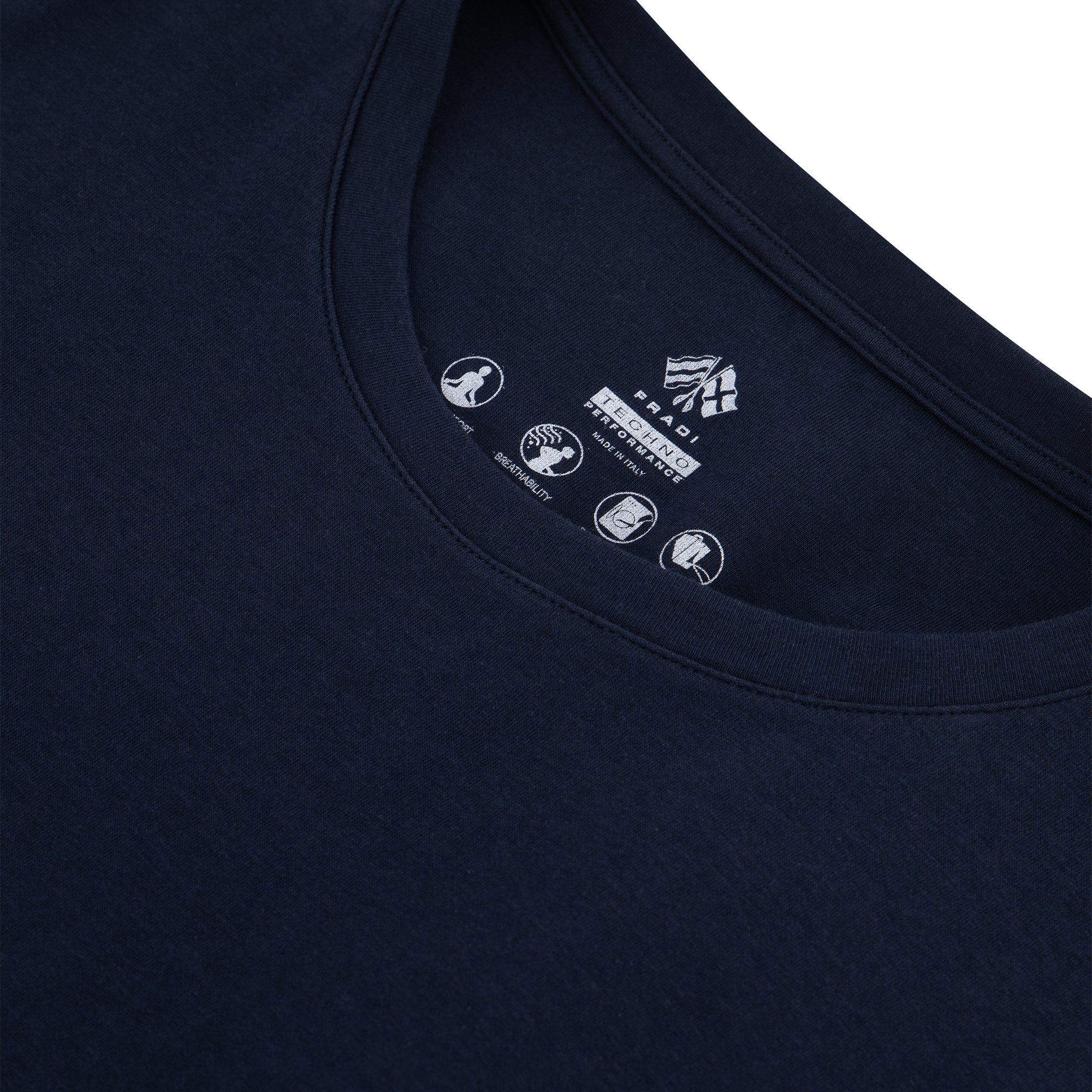 FRADI Men's Long Sleeve Cotton Blend T-Shirt - Soft Comfortable Casual Navy Blue Top for Everyday Wear, Work & Outdoor Activities
