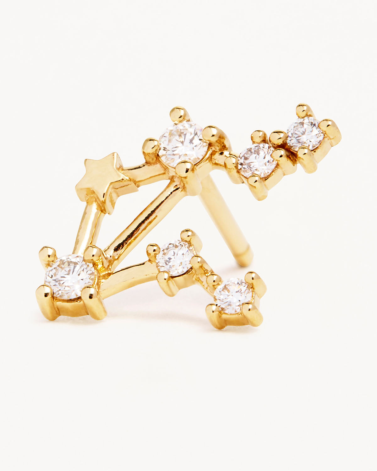 14K Solid Gold Starry Night Zodiac Constellation Diamond Earrings for Libra - Perfect for Birthdays, Anniversaries & Special Occasions