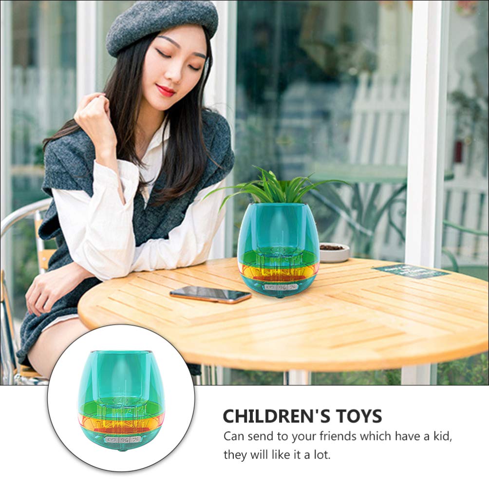 NUOBESTY Cactus Flower Pots with Bluetooth Speaker - 1pc Set, Touch Control Music Planter for Kids, Plastic Plant Pot for Home Decor, Office Desk & Garden Use