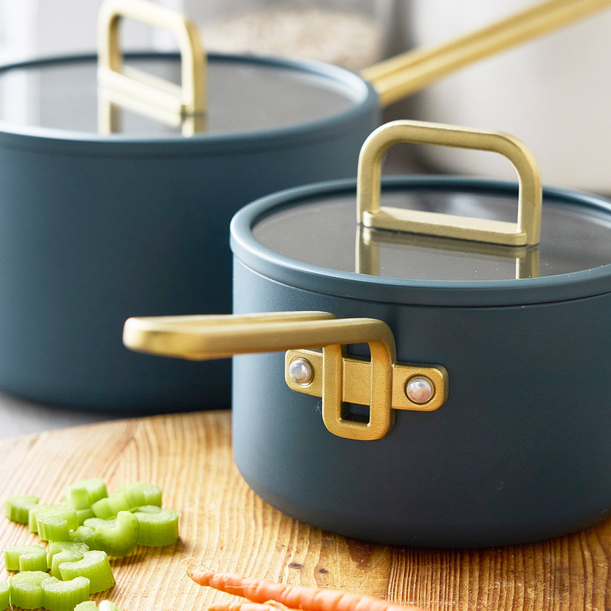 Stanley Tucci™ Ceramic Nonstick 4-Piece Saucepan Set | Venetian Teal | Premium Cookware for Home Chefs & Professional Kitchens | Perfect for Sauces, Stews & Everyday Cooking