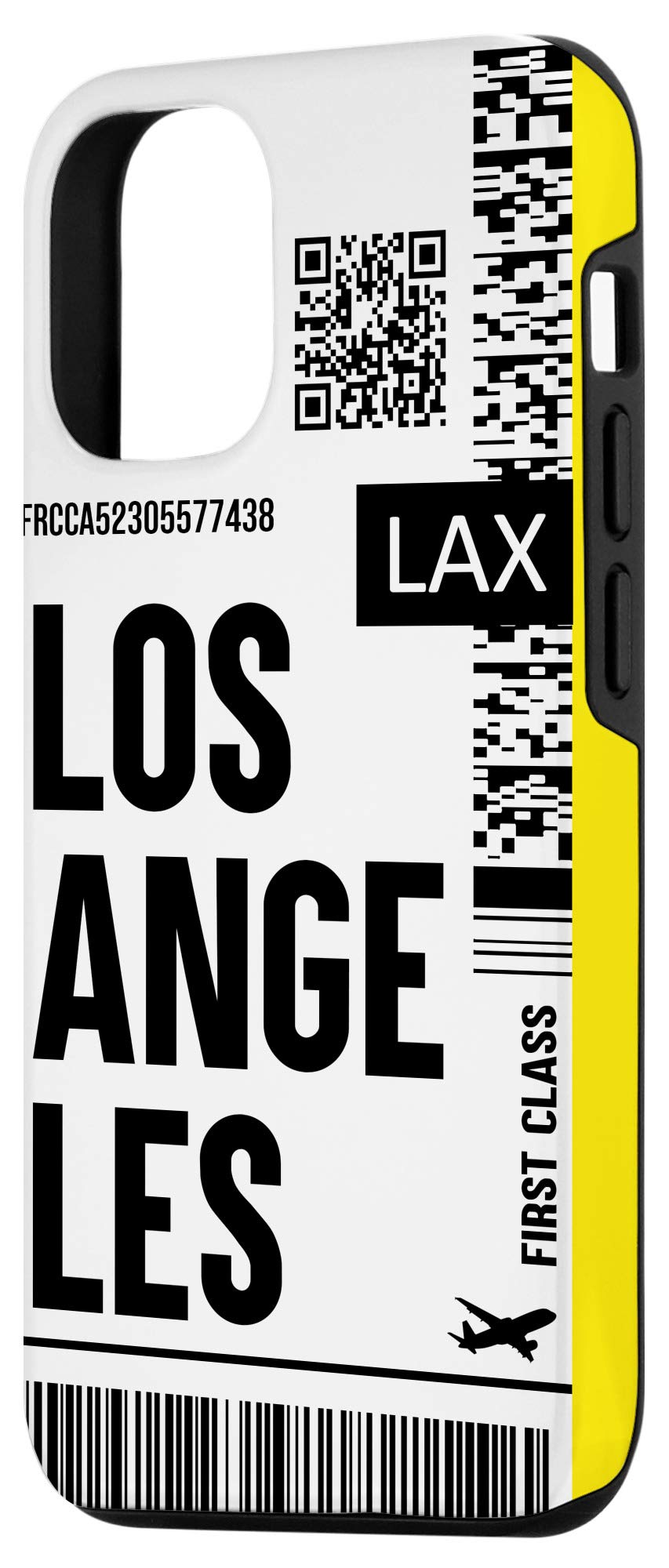 iPhone 12/12 Pro Clear Travel Case with Boarding Pass Design - Perfect for Airplane Trips & City Adventures in Los Angeles