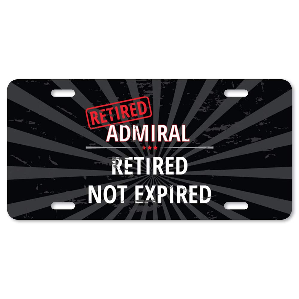 SignMission Retired Admiral Aluminum License Plate - 12