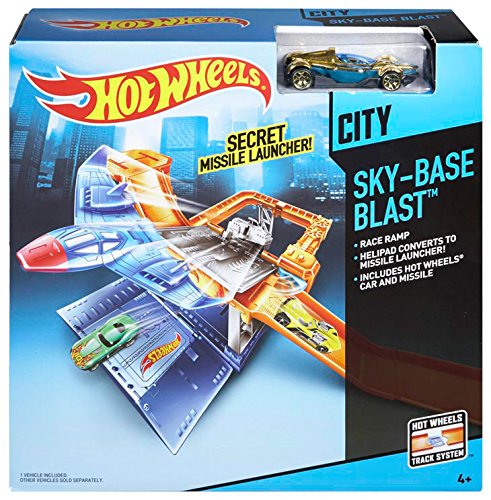 Hot Wheels Sky-Base Blast Track Set - High Speed Stunt Car Toy for Kids - Perfect for Birthday Gifts & Indoor Racing Play