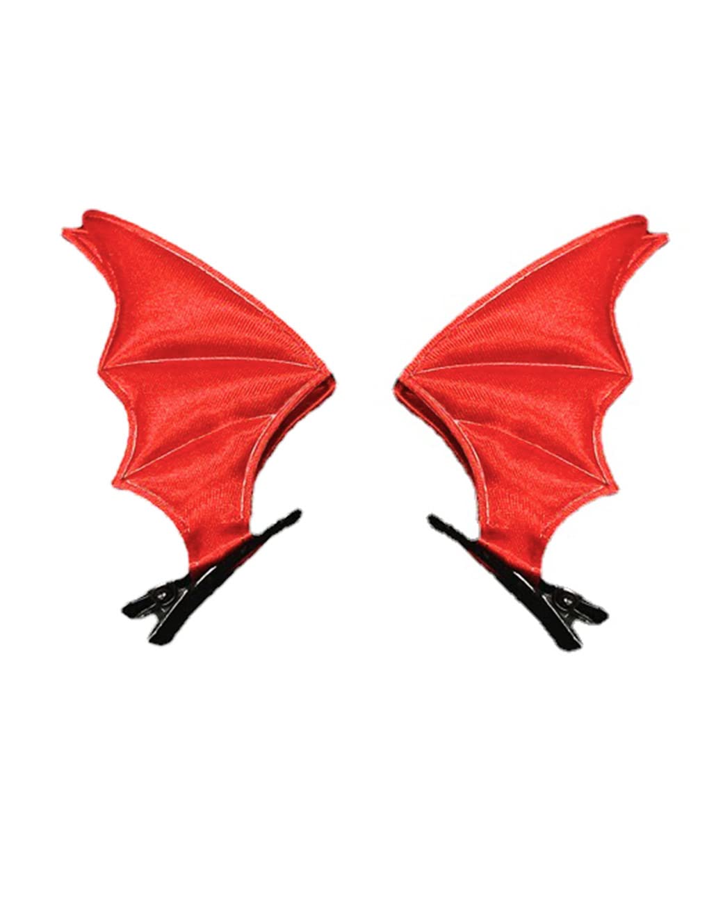 Red Devil Horn Hair Clip - Black Bat Wing Hair Accessory for Halloween Costume & Cosplay - Perfect for Halloween Parties, Festivals, and Themed Events (Black-Red Design)