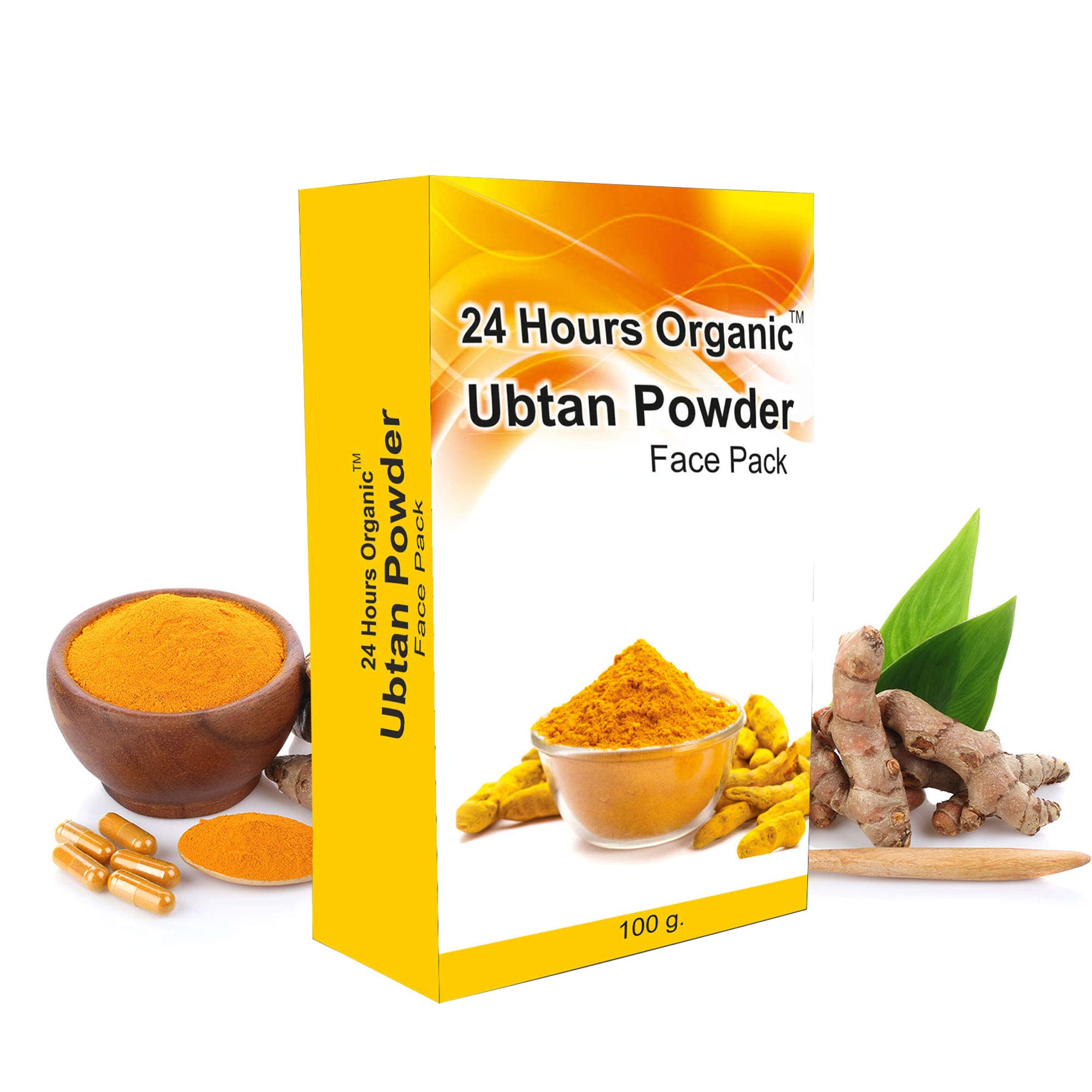 24 Hours Organic Ubtan Face Pack Powder with Rose Water - 100g Ubtan Powder + 60ml Rose Water - Natural Glow & Brightening Facial Treatment for Daily Skincare & Bridal Prep