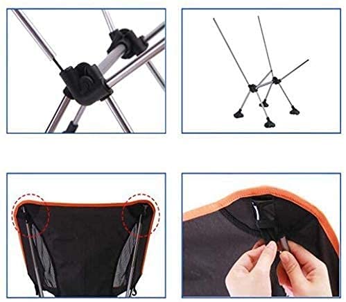 **Portable Folding Sun Lounger Chair for Camping, Beach, Garden & Outdoor - Lightweight with Carry Bag - Perfect for Relaxing, Fishing & Travel (Orange)**