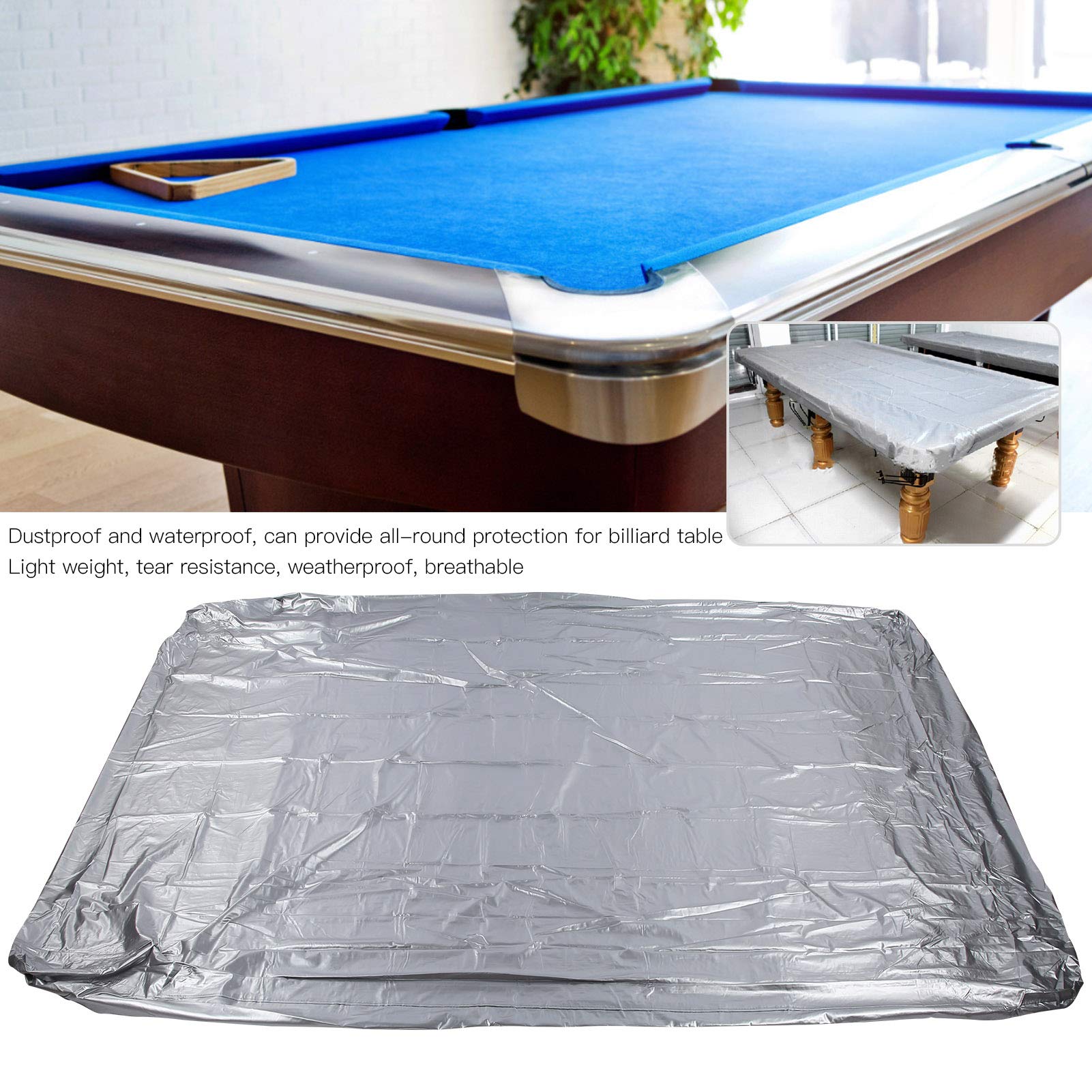 EVTSCAN 9-Foot Heavy Duty Waterproof Billiard Table Cover - Durable Raincoat Fabric, Dustproof & Tearproof Pool Table Protector for Indoor/Outdoor Use - Perfect for Game Rooms, Patios & Weather Protection