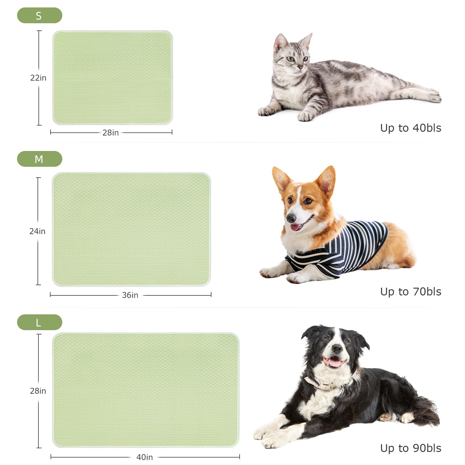 Mora Pets Dog Cooling Mat - Breathable Washable Cooling Pad for Dogs & Cats - Non-Slip Pet Mat for Indoor & Outdoor Use - 28 x 22 Inch Small - Perfect for Hot Weather, Travel, and Home Comfort