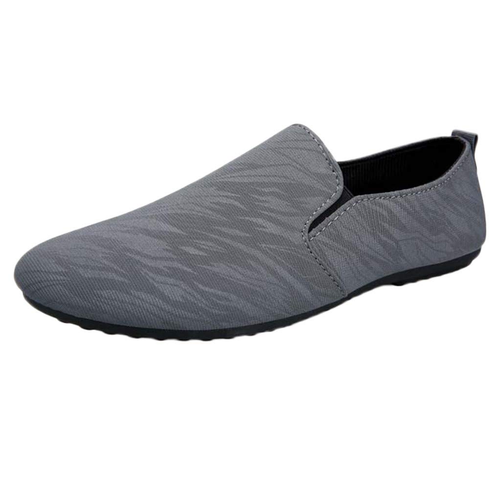 Men's Casual Shoes Size 9.5 - Retro Summer Fashion Sneakers for Men | Breathable & Comfortable Grey Lazy Shoes (7.5 UK) - Perfect for Walking, Travel & Everyday Wear