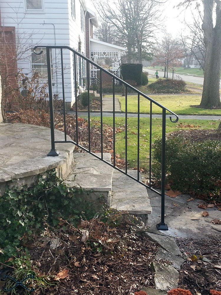 Iron X Handrail Picket #3 for Brick or Paver Steps - Durable Steel Stair Railing Support - Perfect for Outdoor Steps, Patios, and Garden Pathways