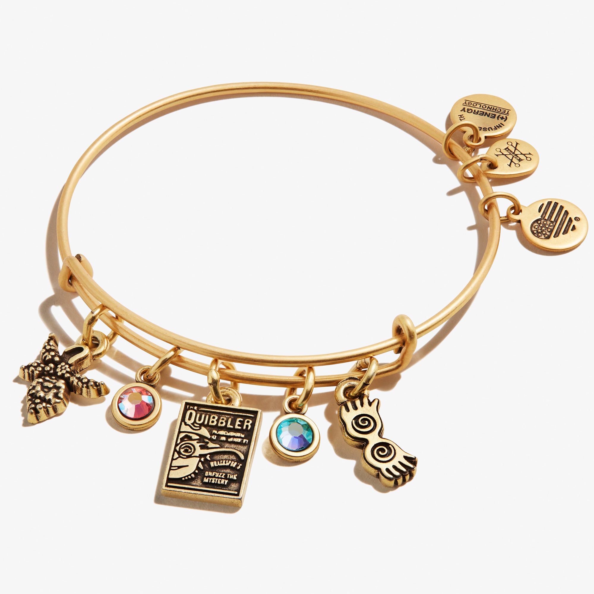Harry Potter Luna Lovegood Multi-Charm Bangle Bracelet - Official Wizarding World Jewelry for Fans & Cosplay
