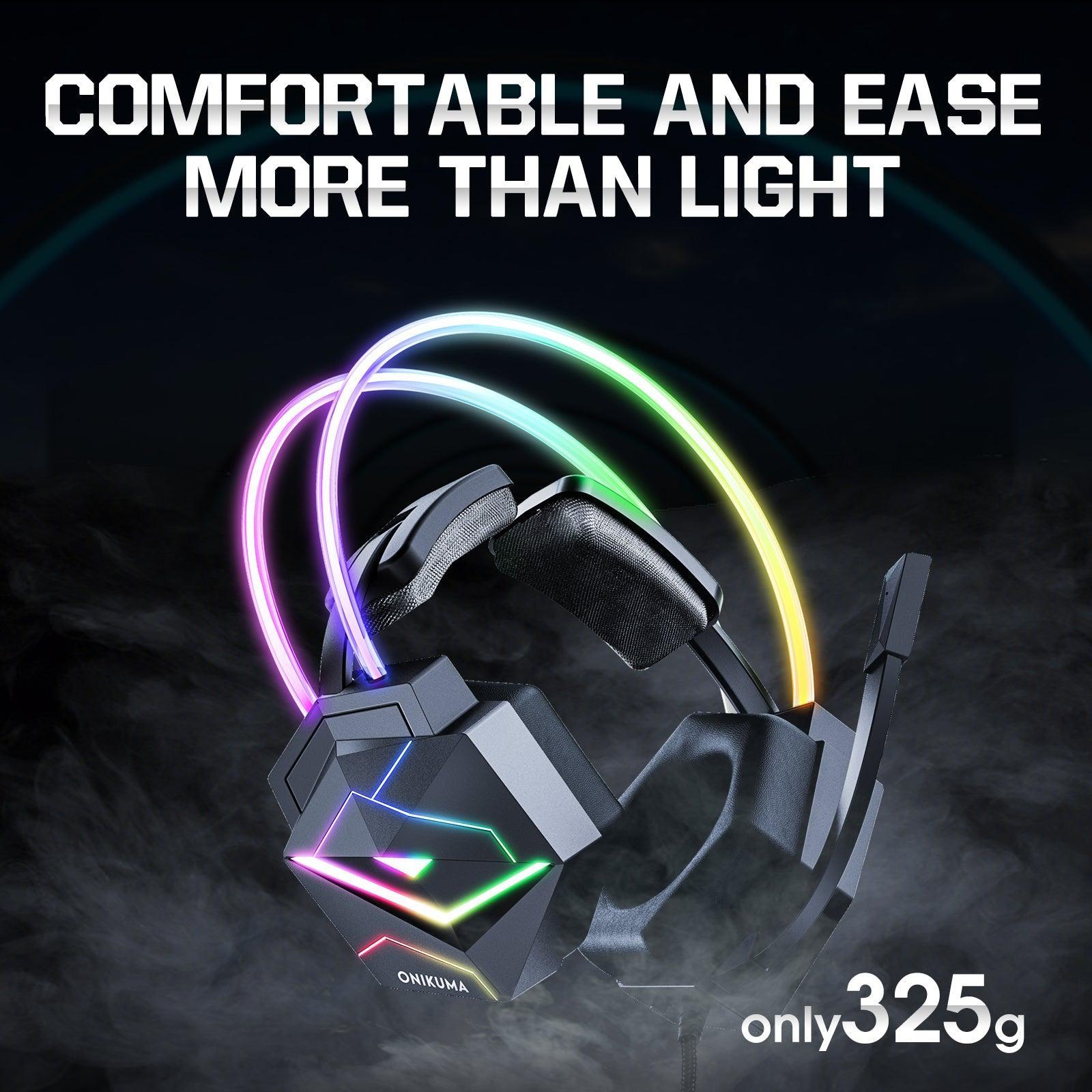 ONIKUMA X20 Pro RGB Gaming Headset with Noise Cancellation - 7.1 Surround Sound Wired Headphones with HD Mic for PC, PS4, PS5, Xbox Series X/S - Perfect for FPS Games & Online Chatting