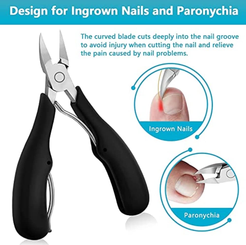 FeelHigh Professional Nail Clipper Set for Men, Women & Seniors - 2 Pack Stainless Steel Toenail Clippers with Comfort Grip - Perfect for Home, Travel & Pedicure Care