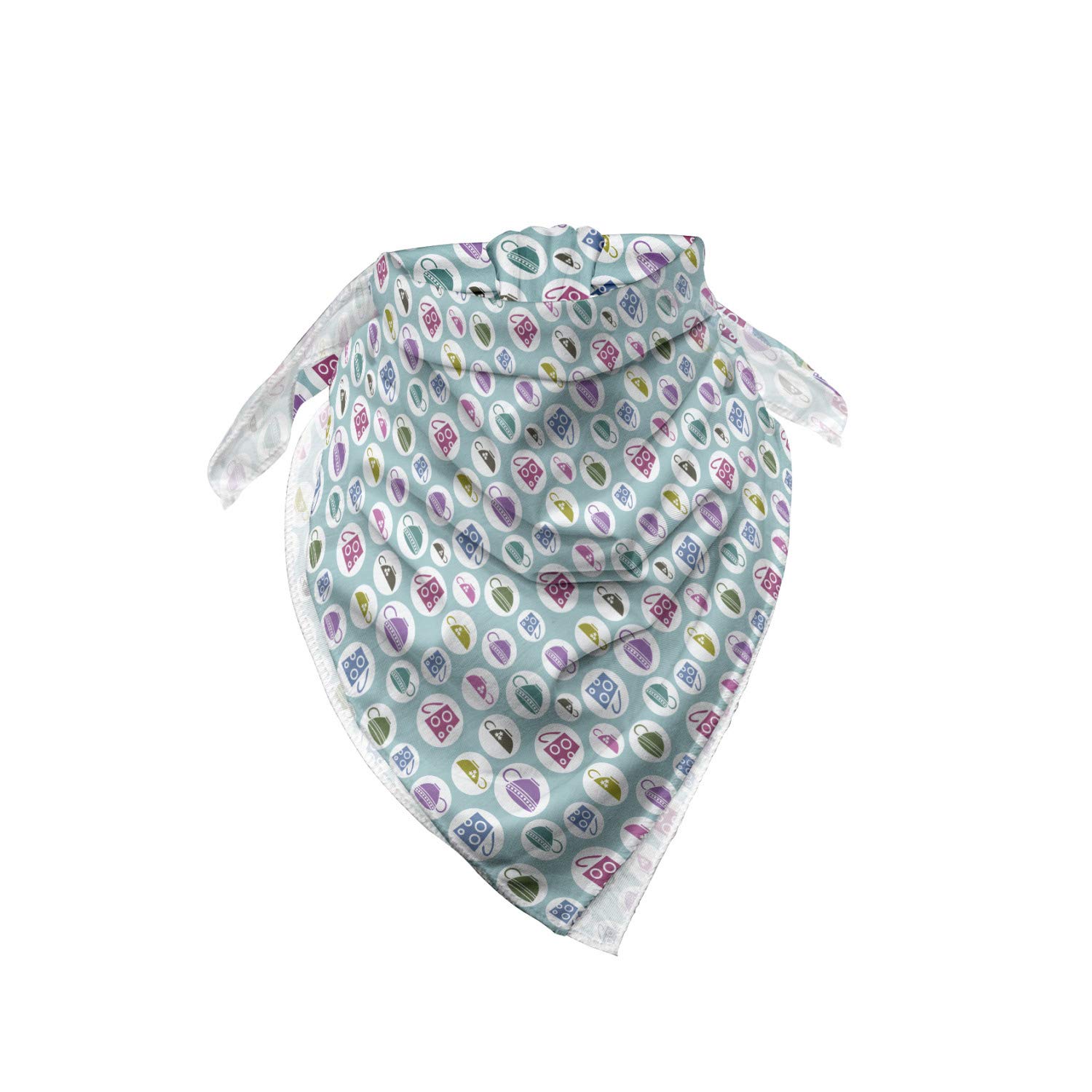 Ambesonne Tea Party Bandana - Stylish Unisex Head & Neck Scarf with Cup & Mug Print - Perfect for Tea Parties, Cosplay & Fashion Accessories