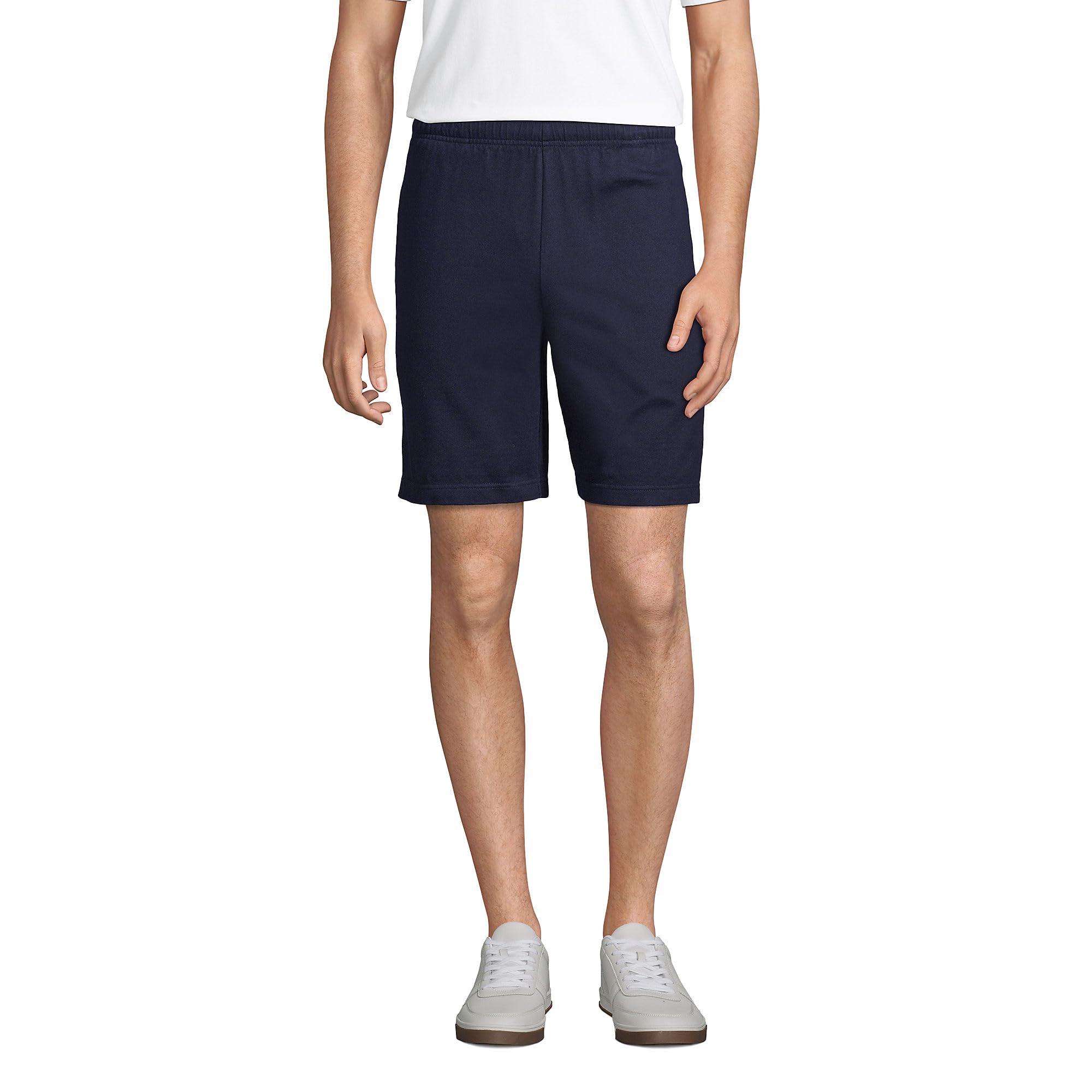 Lands' End Men's Jersey Knit Shorts - Comfortable Casual Shorts for Men, Breathable Summer Shorts with Elastic Waistband | Perfect for Beach, Gym, Lounge & Outdoor Activities
