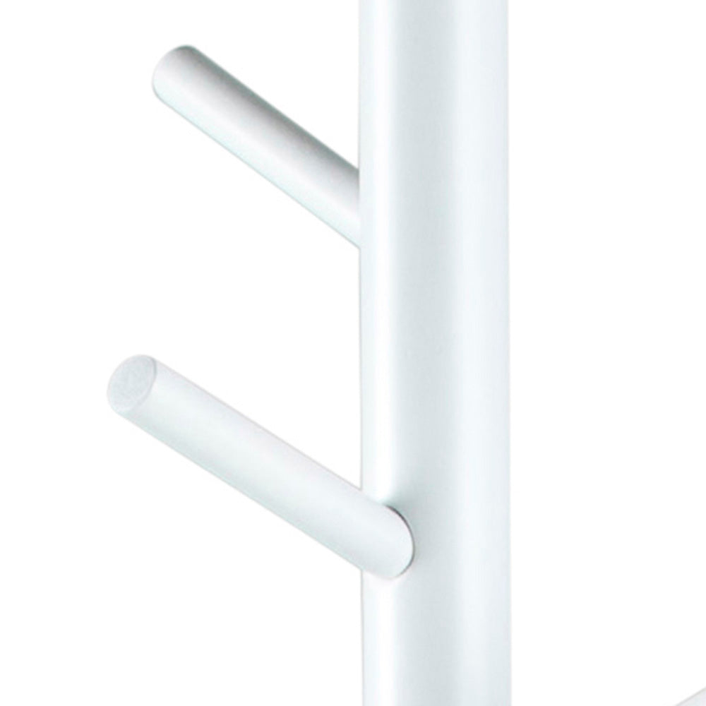 BRENER White Coat Stand - Stylish Entryway Organizer for Hats, Jackets & Bags | Perfect for Home, Office & Dorm Room