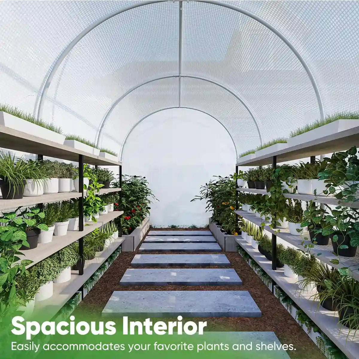 12' x 7' x 7' Walk-in Tunnel Greenhouse for Gardening, Plant Protection & Year-Round Growing - Perfect for Backyards, Small Farms & Urban Gardening