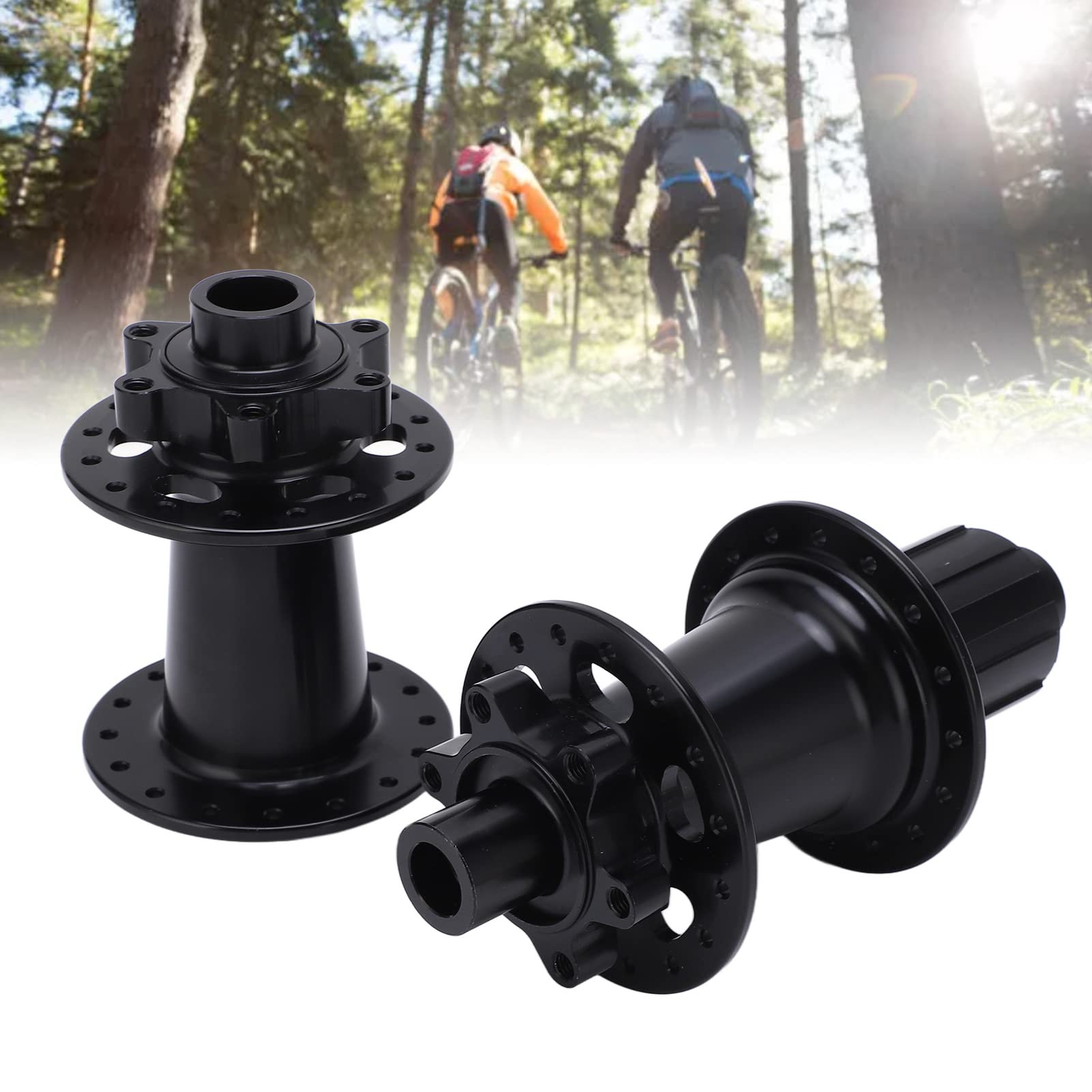32 Hole Aluminum Alloy MTB Disc Brake Hub - Front/Rear Bike Hub for 6 Bolt Disc Brake (8/9/10/11 Speed) - Durable Mountain Bike Hub with Washer - Perfect for Trail Riding, Commuting & Road Cycling