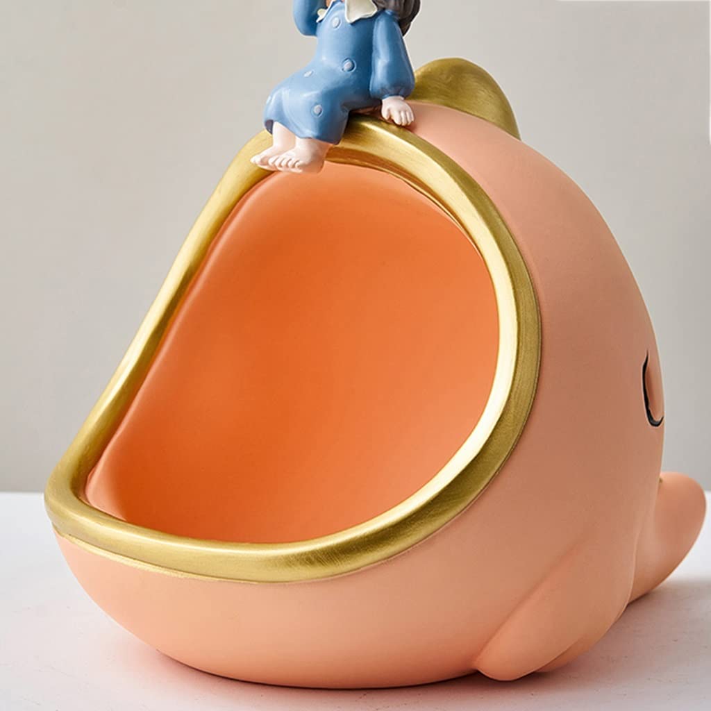 Modern Catchall Tray & Key Bowl - Decorative Resin Entryway Organizer with Lovely Girl Figurine for Jewelry, Rings, and Keys Storage | Home Decor Accent for Entry Table, Bedroom Dresser, or Office Desk (Green)