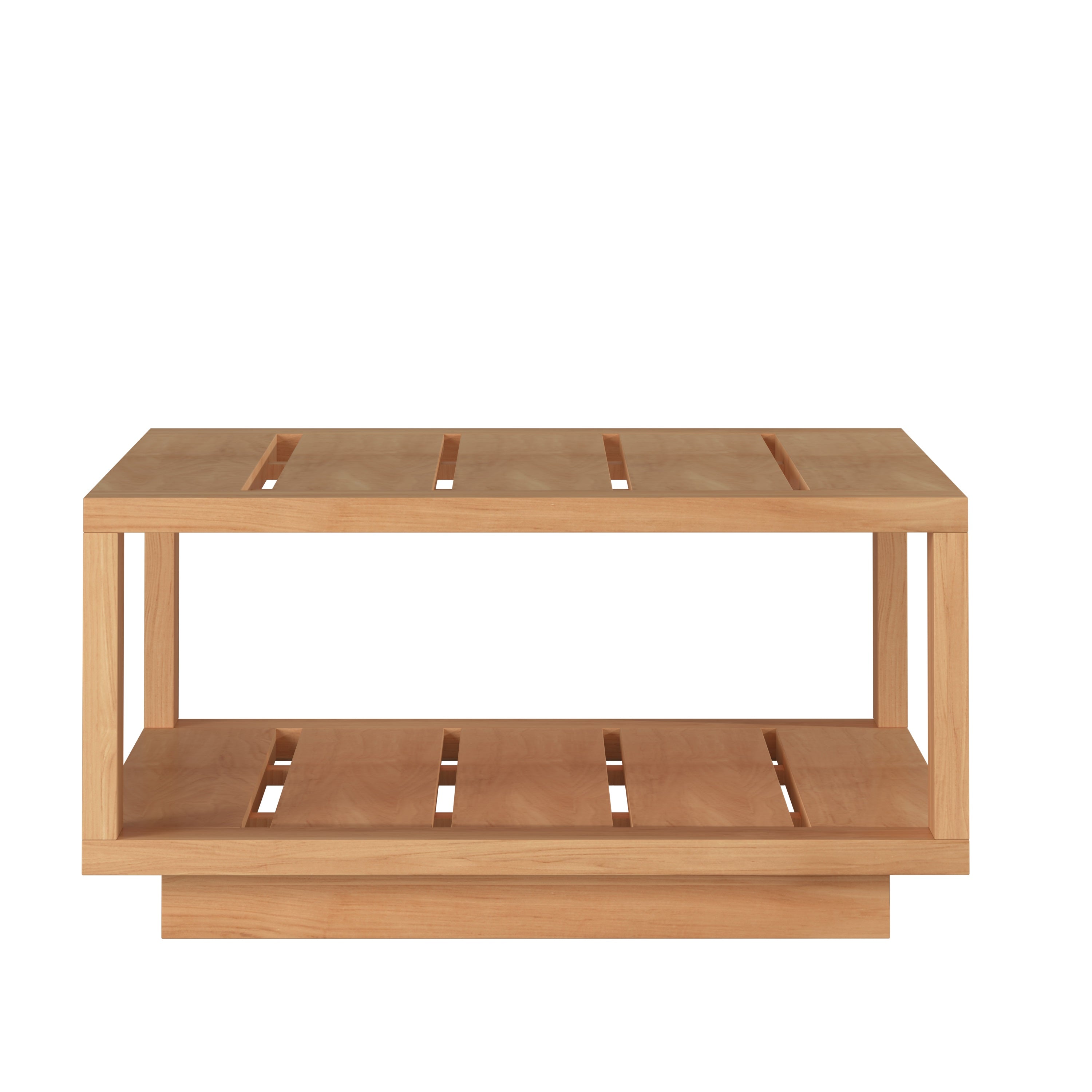 Premium Teak Outdoor Coffee Table - Weather-Resistant Rectangular Design for Patio, Garden, and Poolside Use
