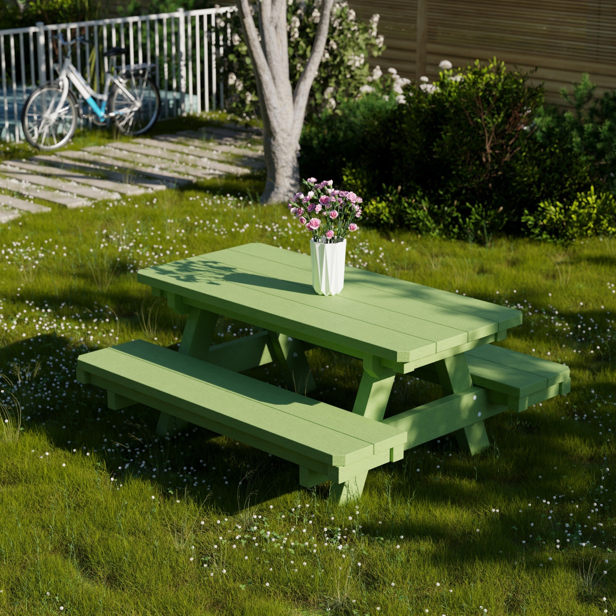 Heritage Kids Picnic Table - Durable Outdoor Wooden Table for Children's Playtime, Backyard, and Garden Activities