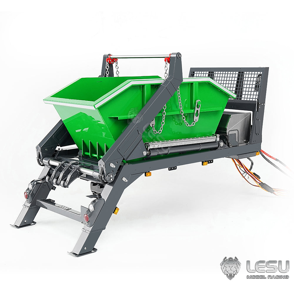 LESU 1/14 RC Hydraulic Skip Loader Swing Arm Garbage Truck Metal Bucket Valve Pump Kit - DIY Hydraulic System Parts for RC Model Trucks & Construction Vehicles