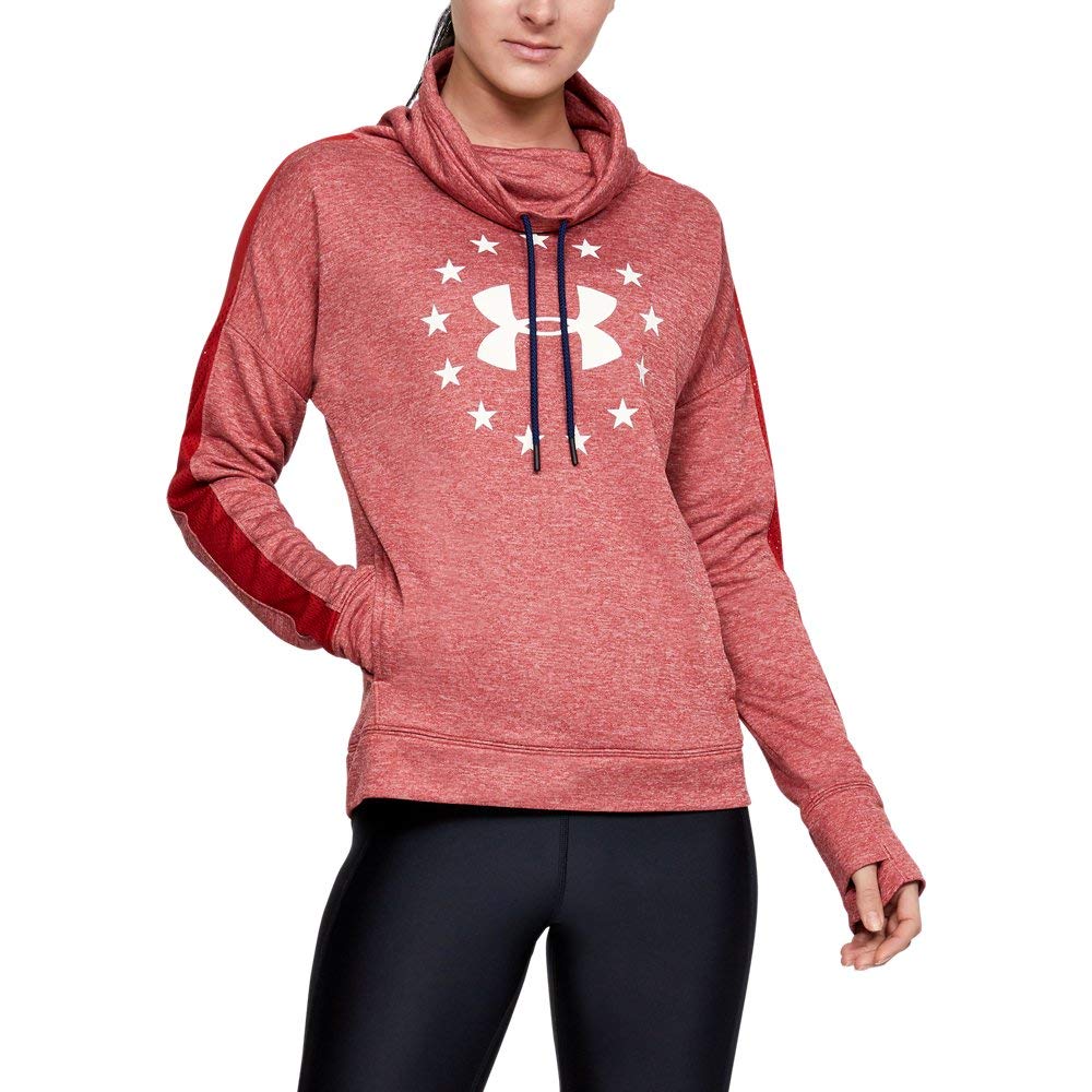 Under Armour UA Freedom Funnel Neck Long Sleeve Shirt for Men - Moisture Wicking Athletic Performance Top - Ideal for Gym, Running & Outdoor Sports (Stadium Red)