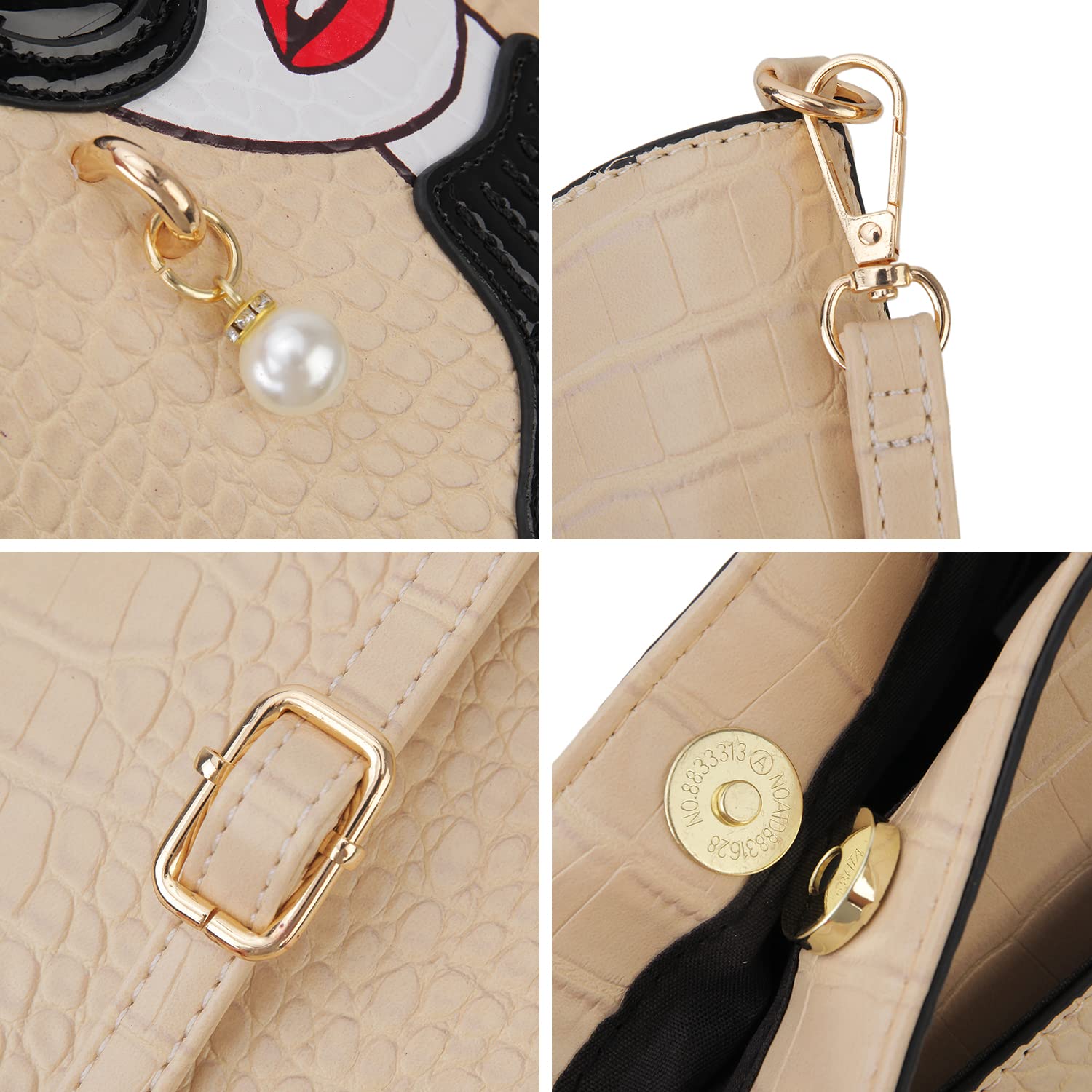 3D Lady Face Purse for Women - Unique Novelty Top Handle Satchel Shoulder Bag & Clutch - Fashionable Evening Party & Gift Idea