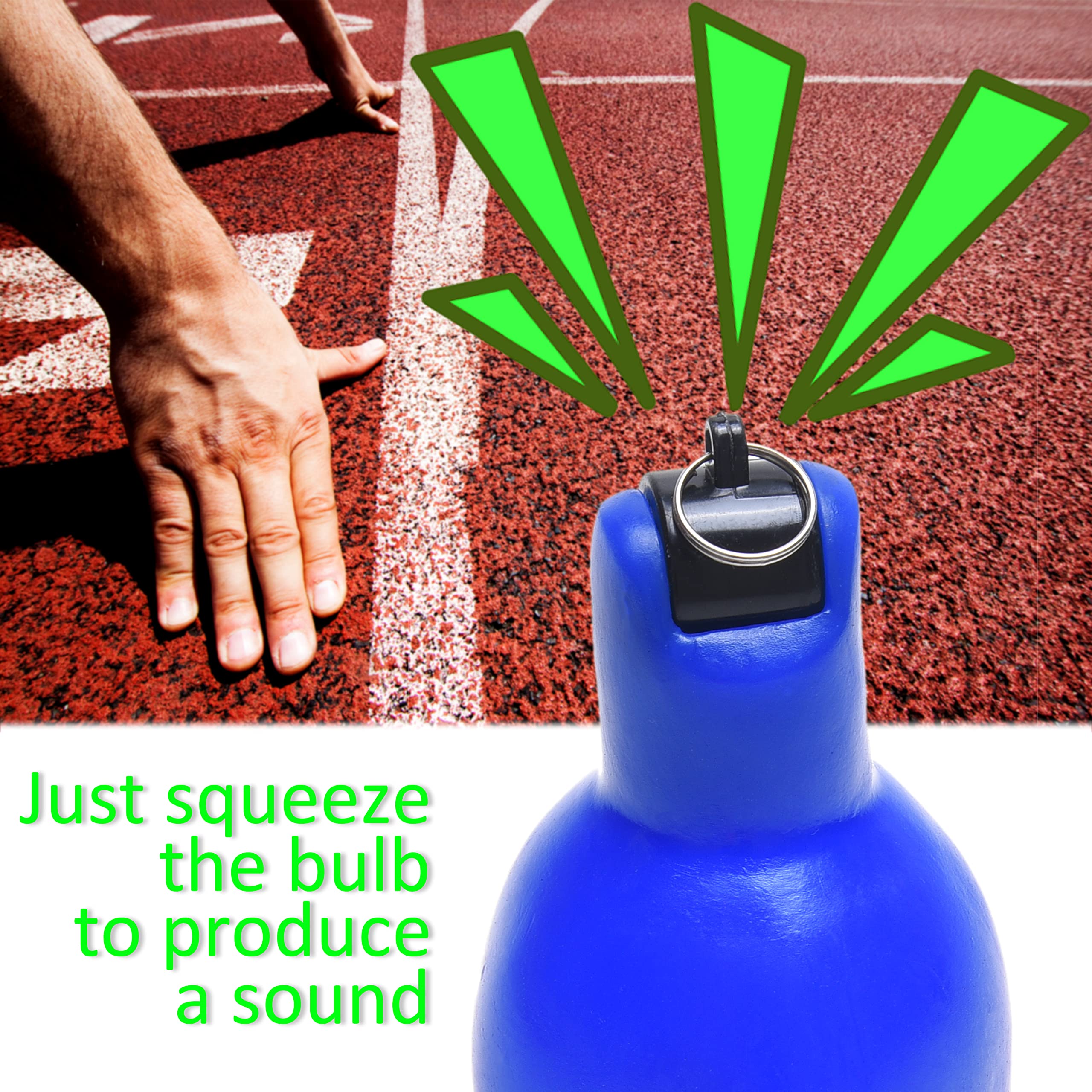 Eco-Fused 2X Hand Squeeze Whistles with Lanyards for Sports & Outdoor Activities