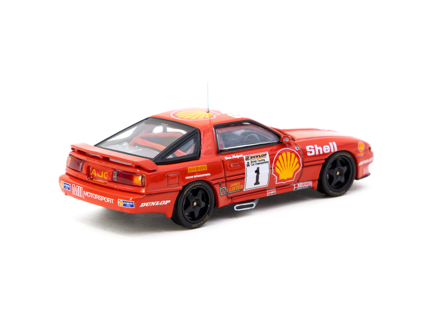Tarmac Works 1/64 Scale Toyota Supra Turbo MA70 BTCC 1988 Chris Hodgetts #1 Diecast Model Car - Collectible Hobby64 Toy for Racing Fans & Display