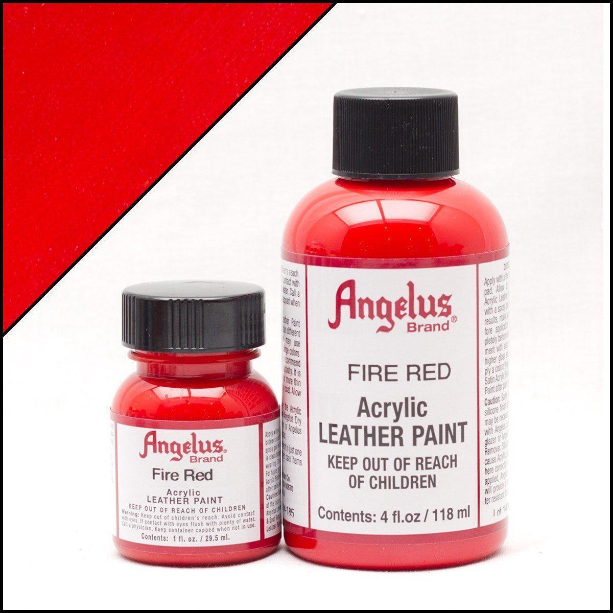 Angelus Fire Red Leather Paint - 1oz Bottle for Shoes, Bags & DIY Leather Projects | High-Quality, Fast-Drying & Waterproof