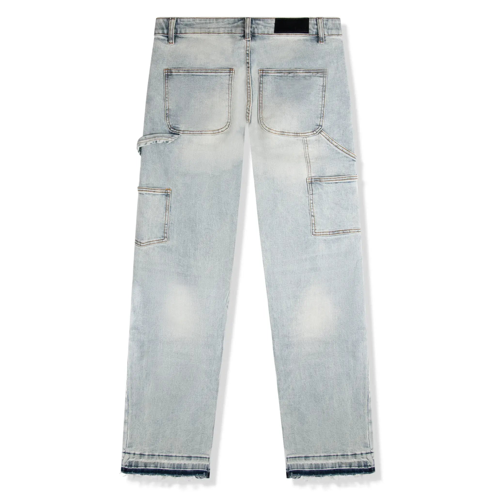 SIARR Men's Carpenter Jeans - Durable Work Pants with Utility Pockets, Classic Blue Denim for Construction & DIY Projects