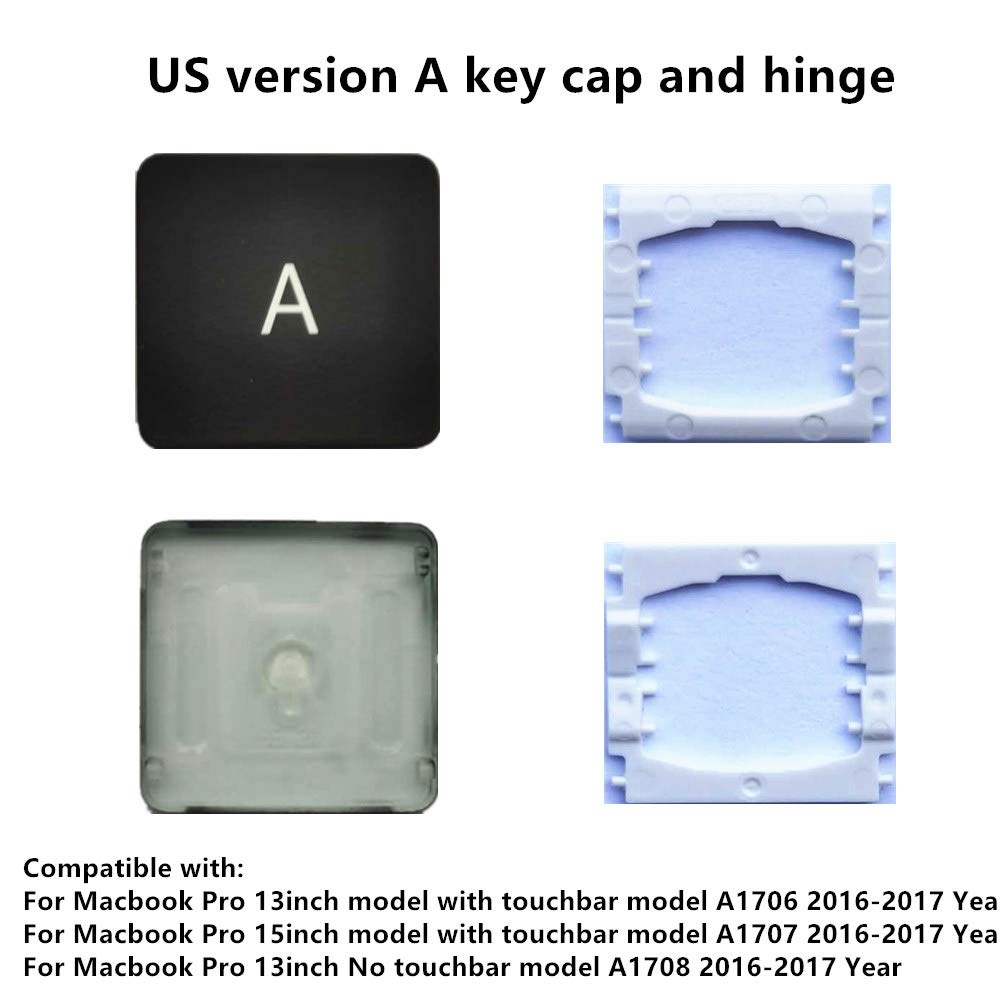 Replacement A Key Cap & Hinges for MacBook Pro A1706 A1707 A1708 - Fix Broken Keyboard Keys | Perfect for Typing, Coding & Office Work