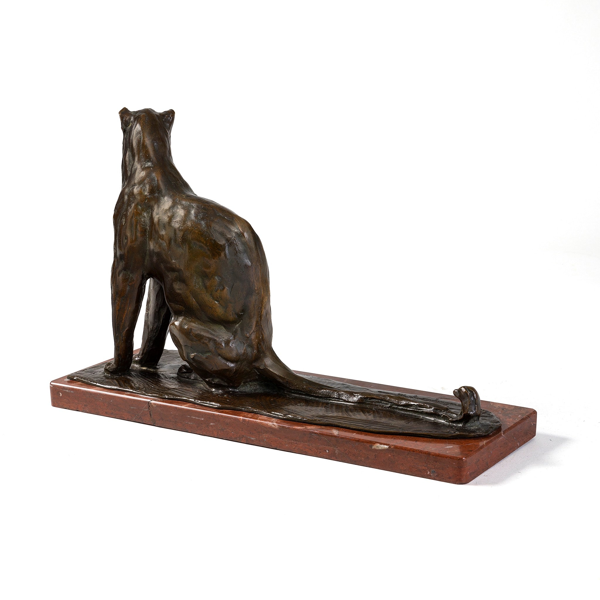 Rembrandt Bugatti Sitting Panther Bronze Sculpture - Art Deco Home Decor, Luxury Office Statue, Collector's Gift for Animal Lovers