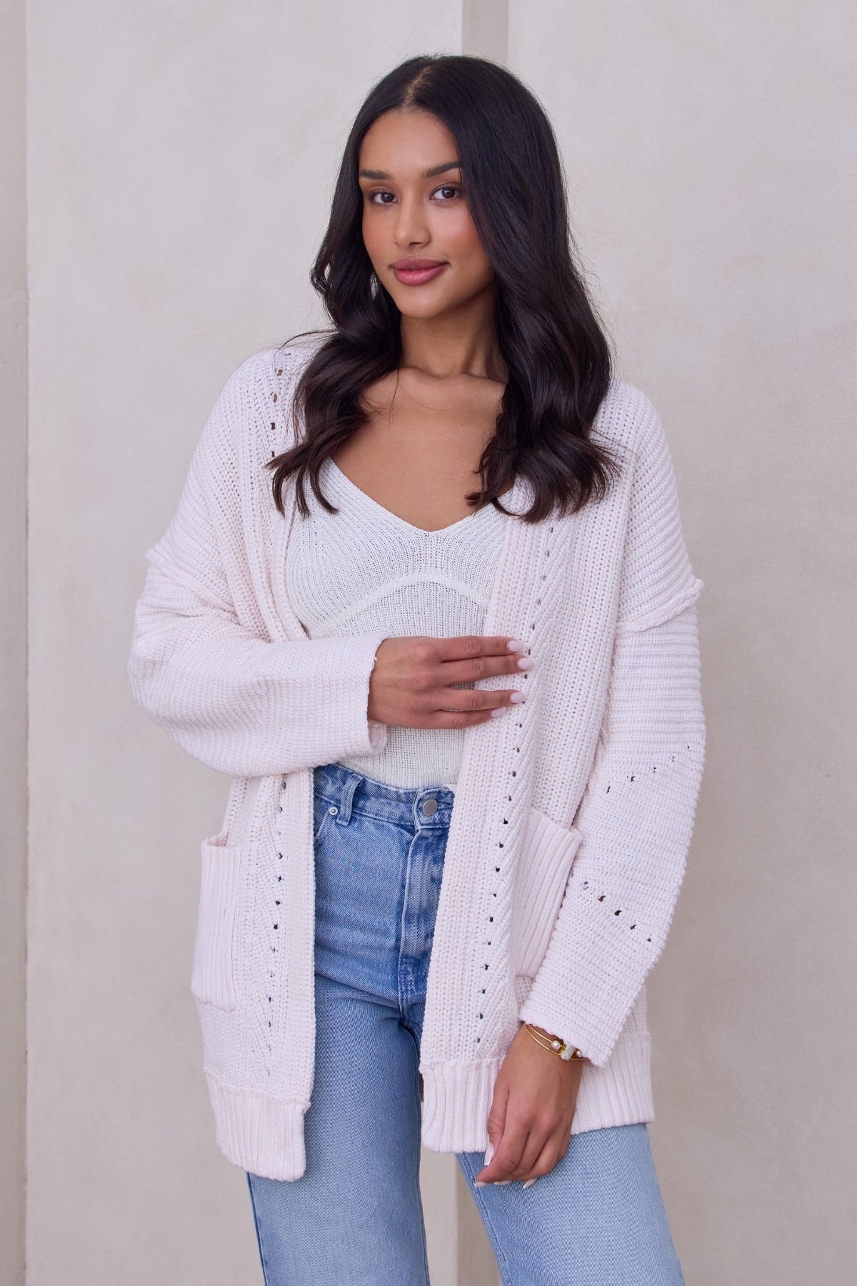 Stylish Ribbed Knit Open Front Cardigan Sweater for Women - Perfect for Layering in Fall & Winter