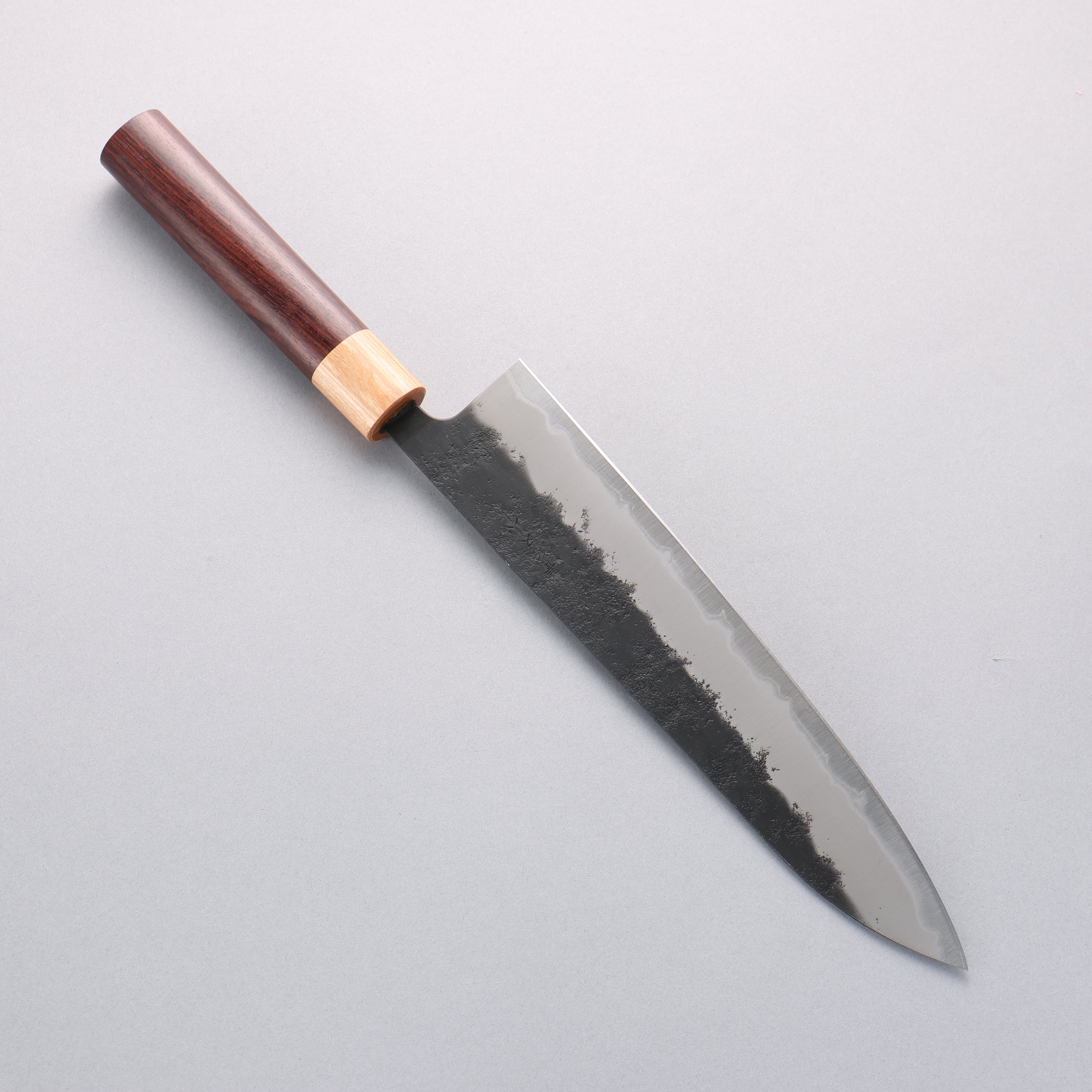 Premium Seisuke Blue Super Black Nashiji Gyuto 240mm Japanese Chef Knife with Rosewood Handle & White Pakka Wood Ferrule - Perfect for Sushi, Meat Cutting & Professional Kitchen Use