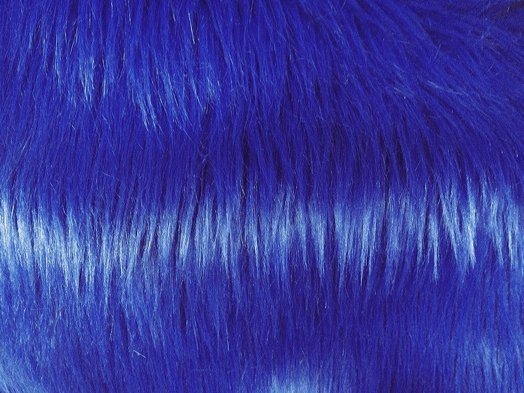 Royal Blue Long Pile Faux Fur Fabric - 60