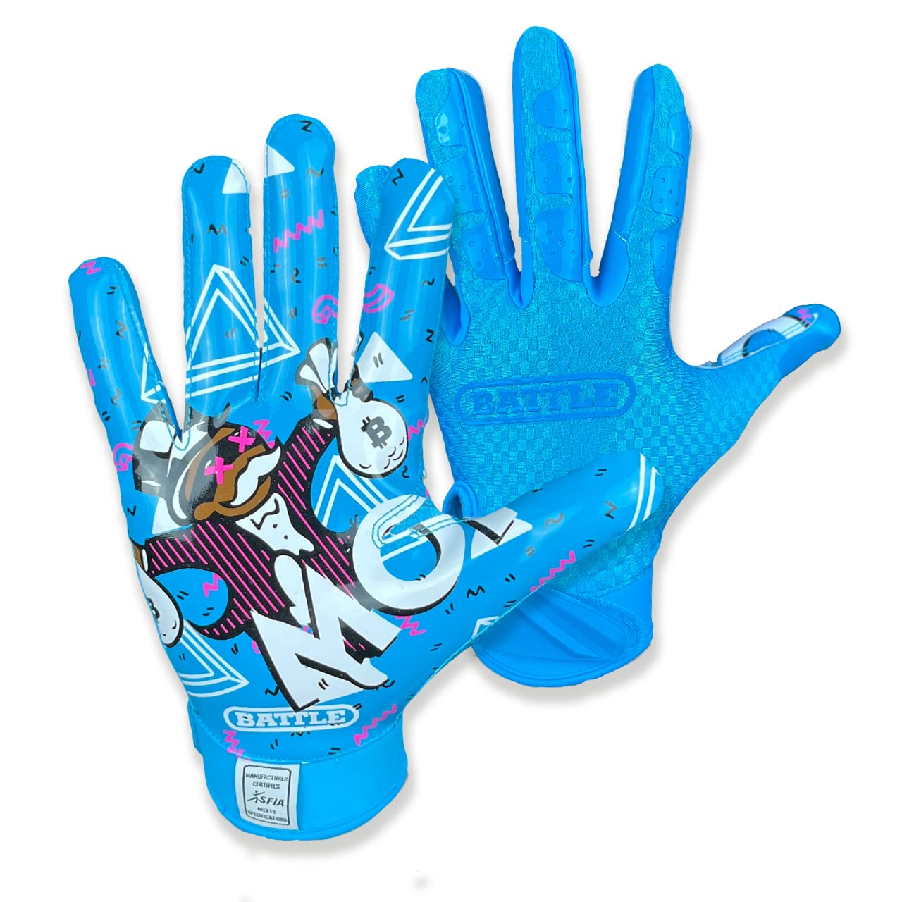 Money Man 2.0 Football Gloves for Adults - Premium Grip Receiver Gloves for Training & Games - Ideal for Football Practice, Catch Training & Competitive Play