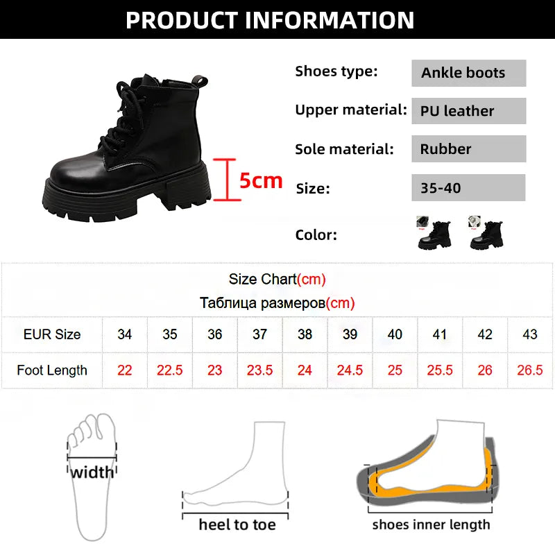 Women's Plush Warm Ankle Boots - Punk Chunky Platform Shoes with Non-Slip Thick Sole | Winter & Autumn Fashion Footwear for Motorcycle Riding & Casual Outfits