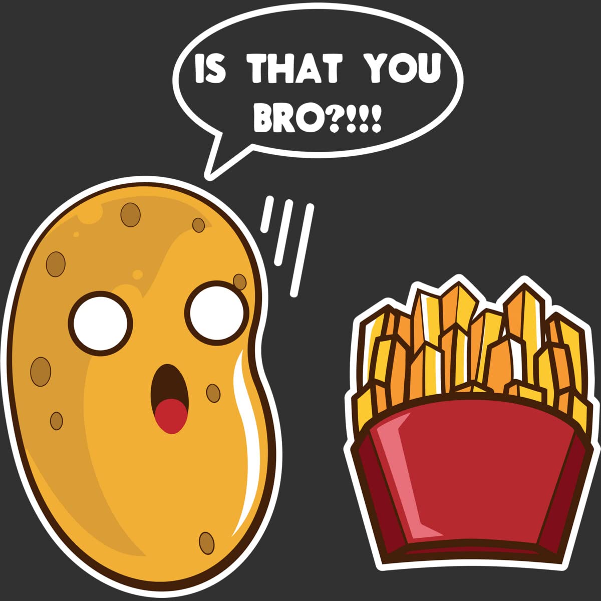 Design By Humans Men's I Am A Potato French Fry Graphic Tank Top - Funny Novelty T-Shirt for Casual Wear, Gym & Lounge - DragonTee Cotton Comfort Fit