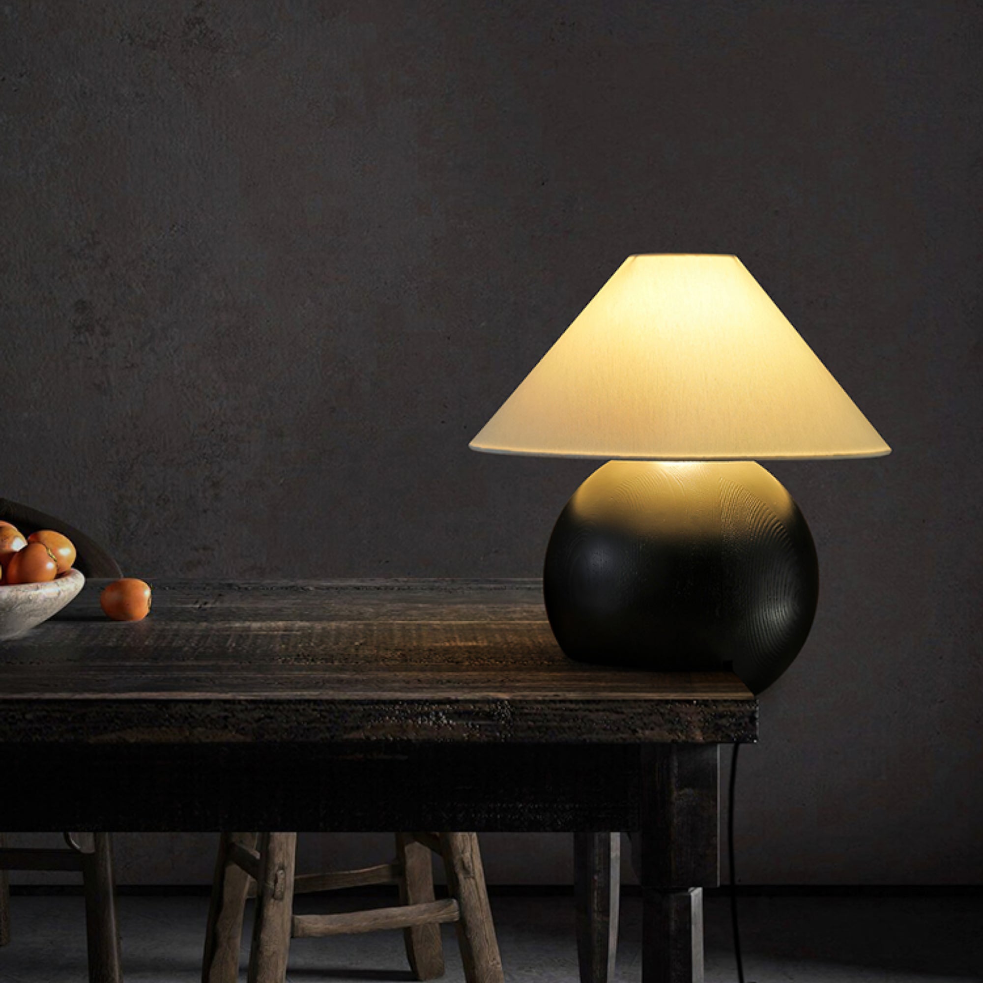 Modern Wooden Corner Log Table Lamp - Rustic Home Decor for Living Room, Bedroom & Office - Warm Ambient Lighting for Cozy Spaces